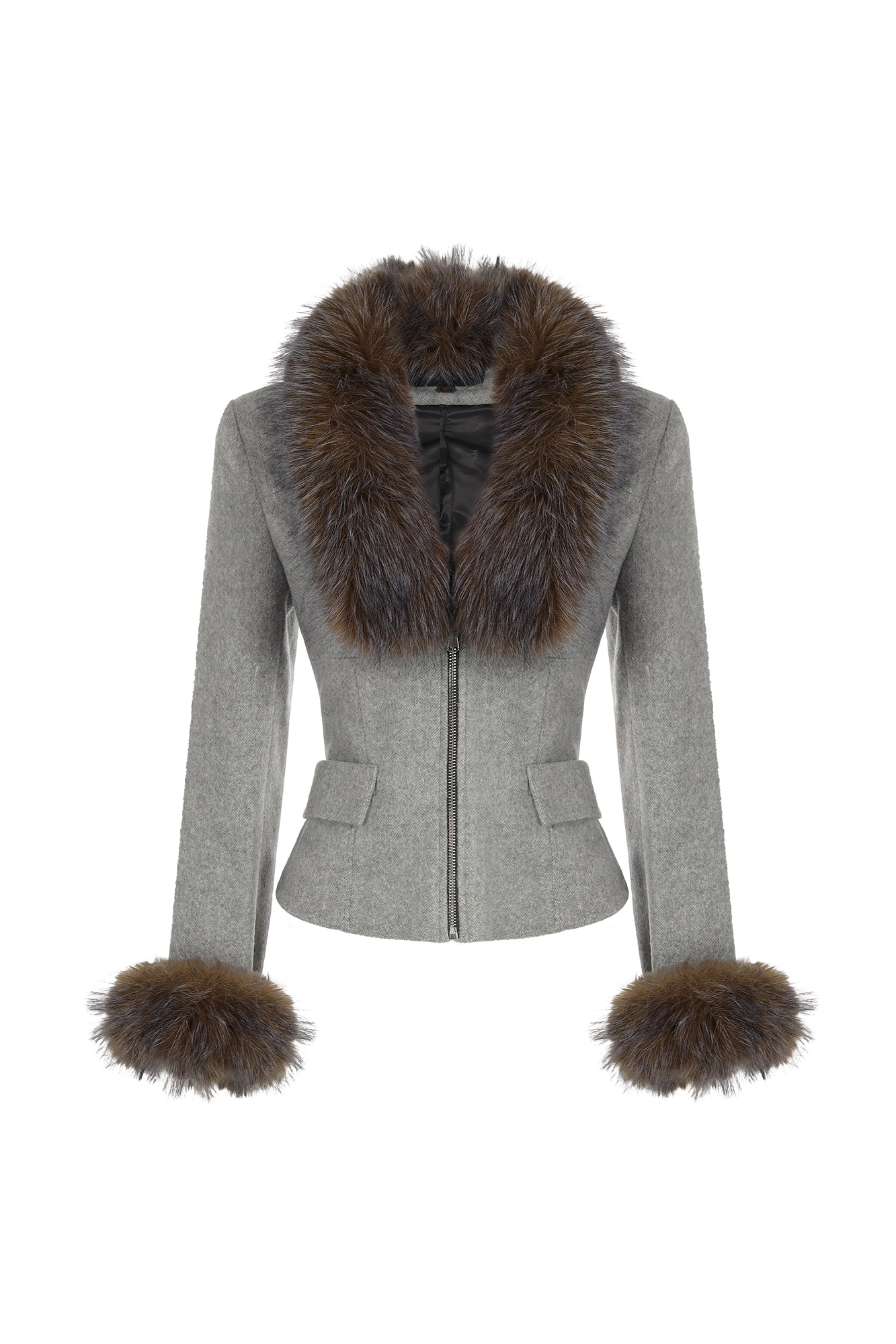 NEVER OFFEND L ANGEL Detachable Trim V-Neck Blazer