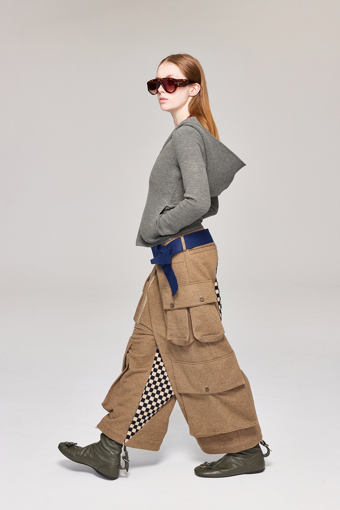 VERSION9 Wide Tie Wool-Blend Belt