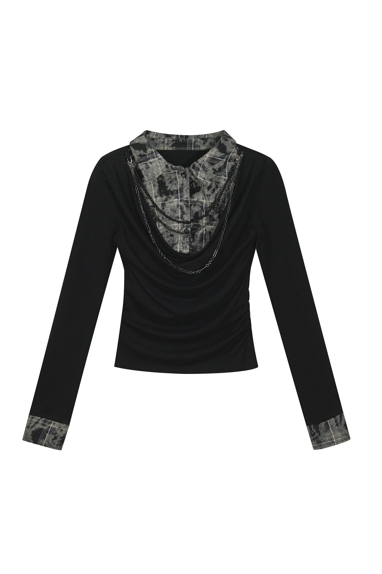 CESTNOUS Faux Layered Draped Top