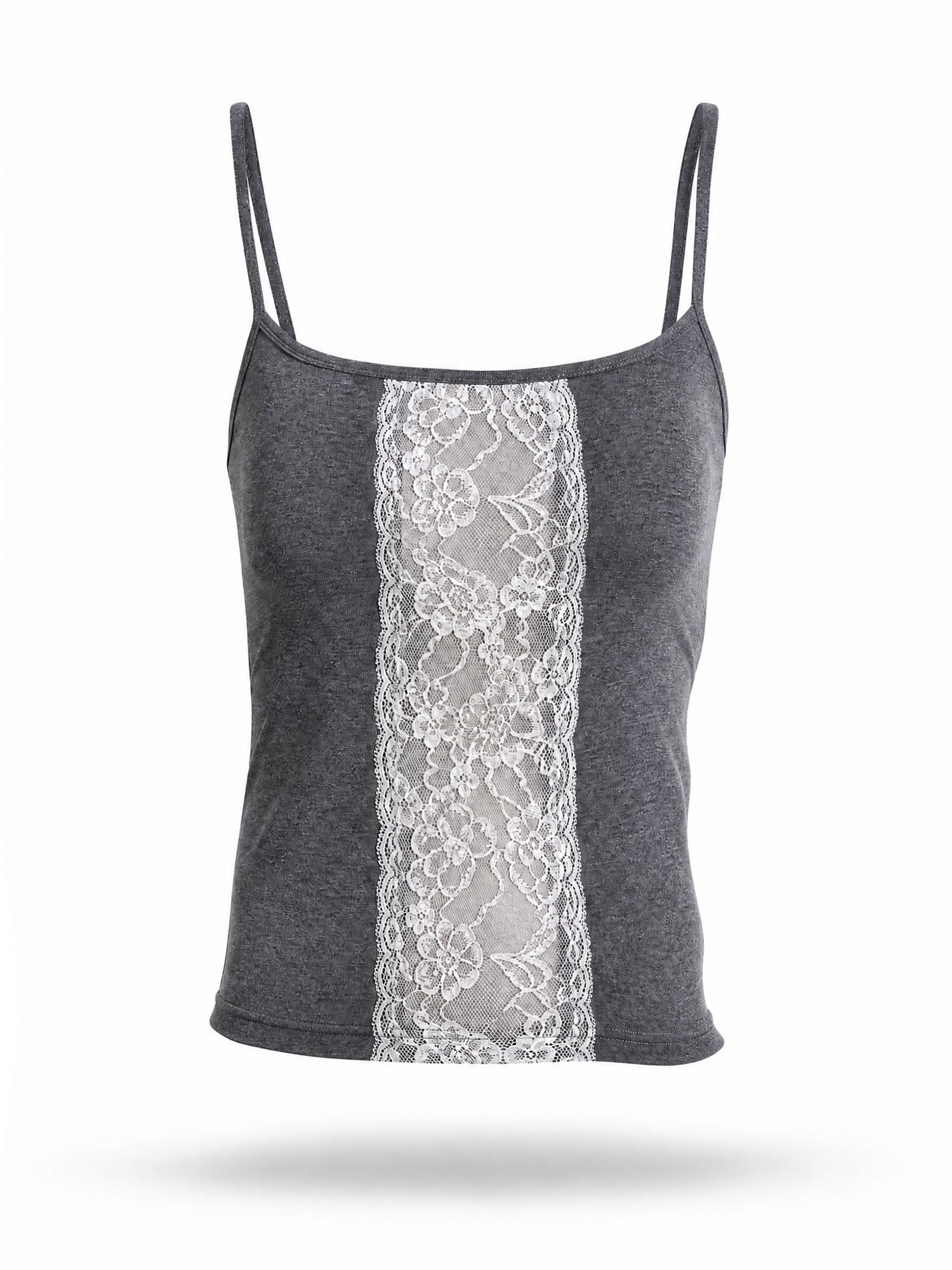 EMOHA Lace-Panel Floral Cami Top