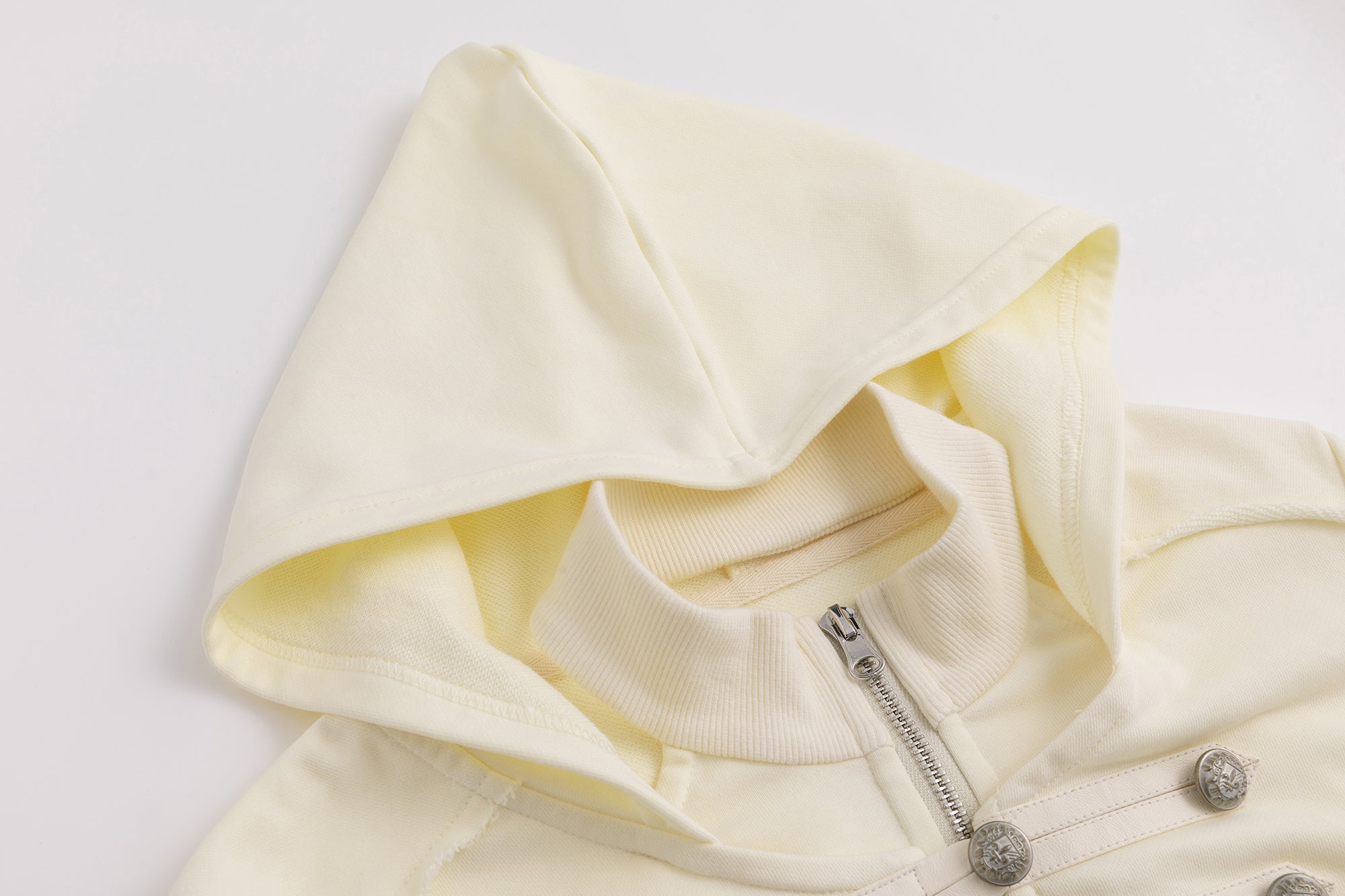 CESTNOUS Punk Metal-Button Napoleon Zip-Up Hoodie