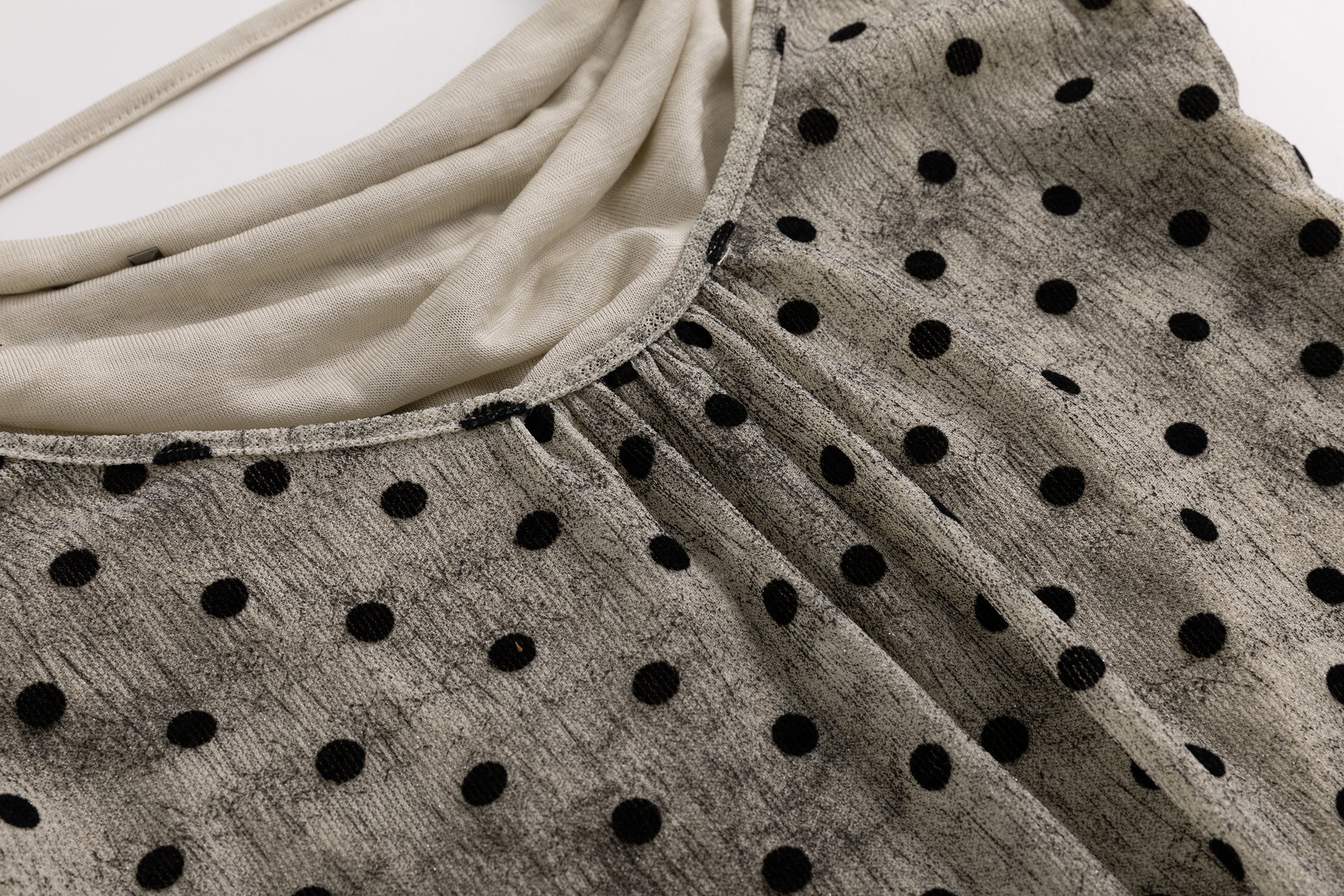 CESTNOUS Polka Dot Spliced Drawstring Tank Top