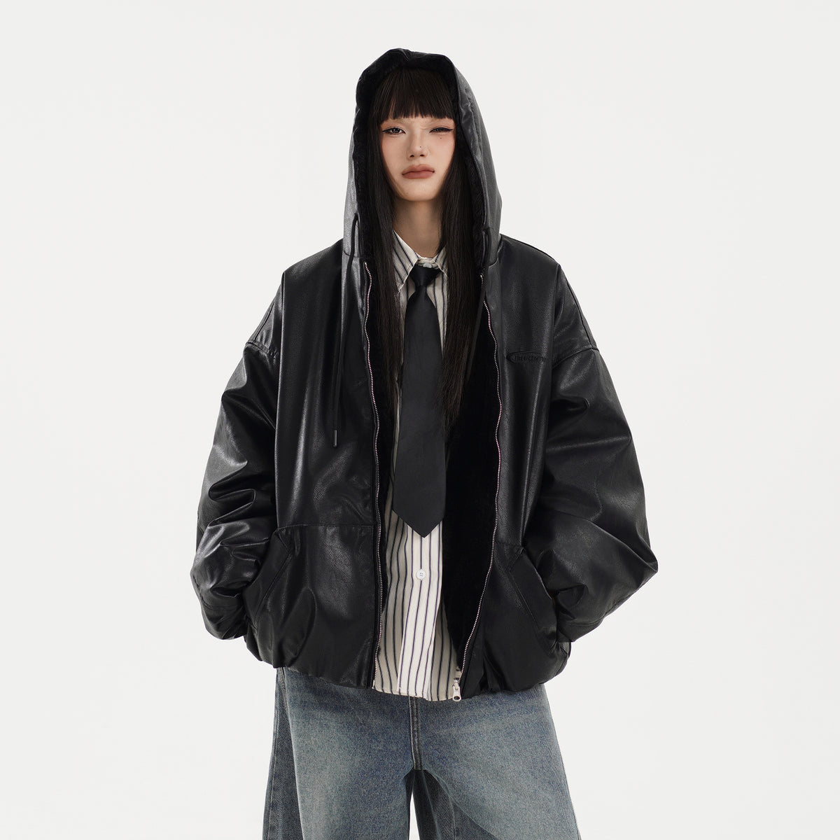 FREE CENTER Reversible Faux Fur Hooded Jacket