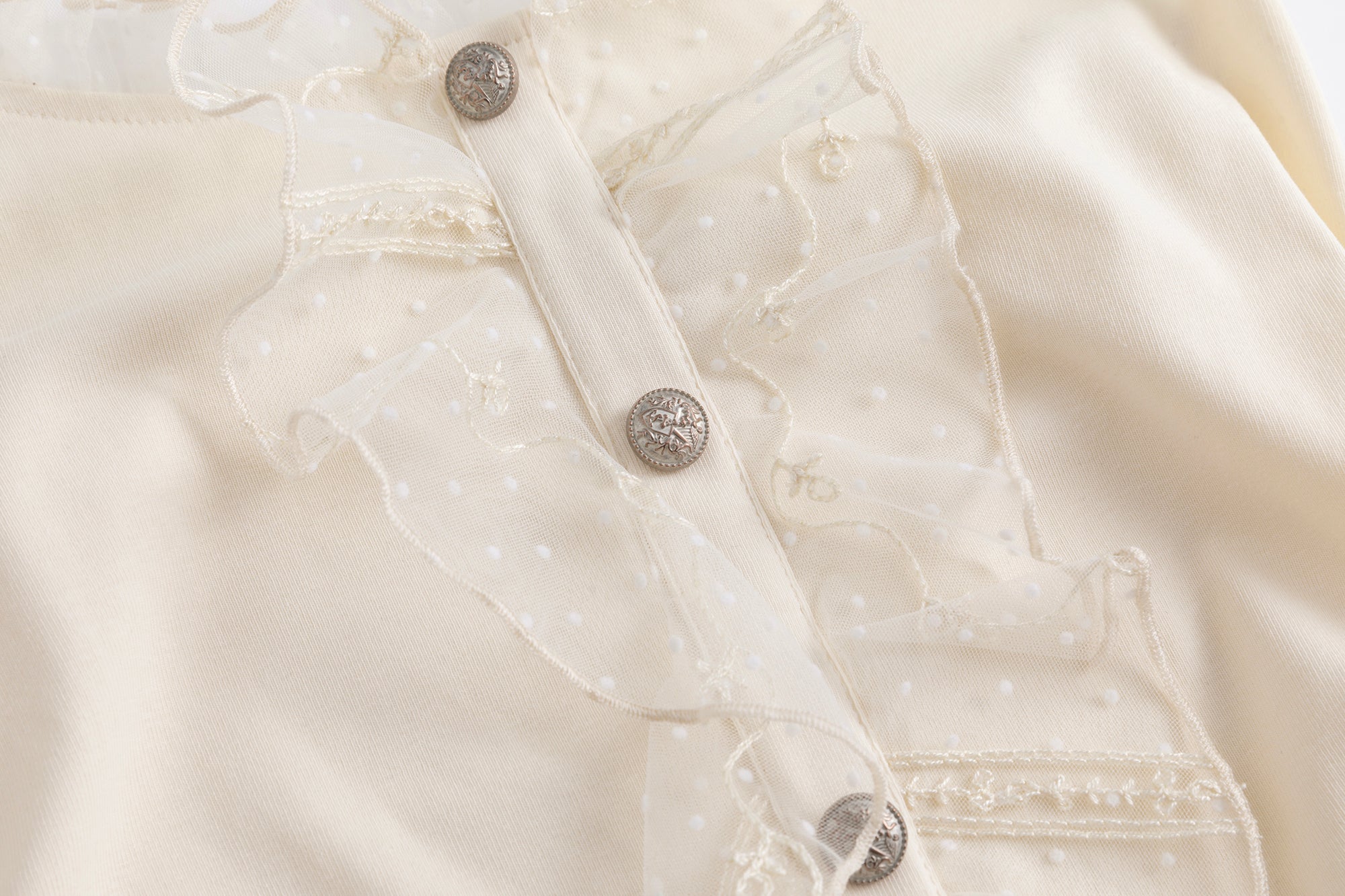 CESTNOUS Napoleon-Braid Layer Ruffle Mini Dress