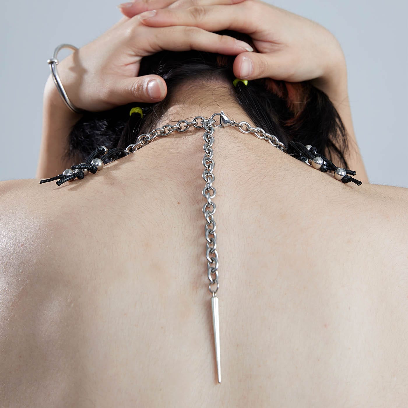 ILLUSORY Mechanical Pentagram Beaded Necklace, premium urban and streetwear designers apparel on PROJECTISR.com, ILLUSORY