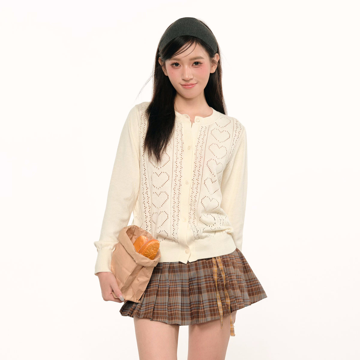 F1OS Cut-Out Heart Cardigan
