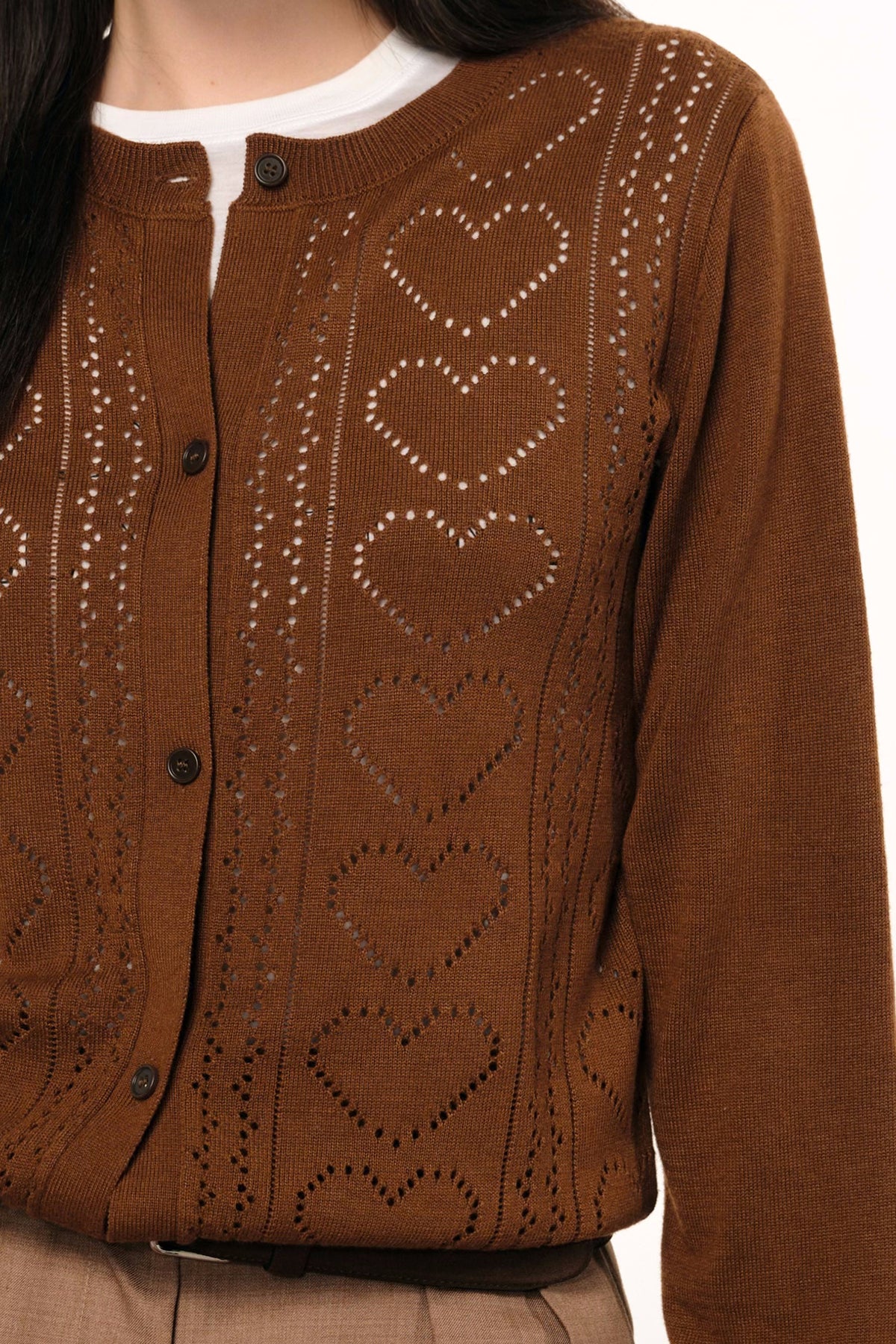 F1OS Cut-Out Heart Cardigan