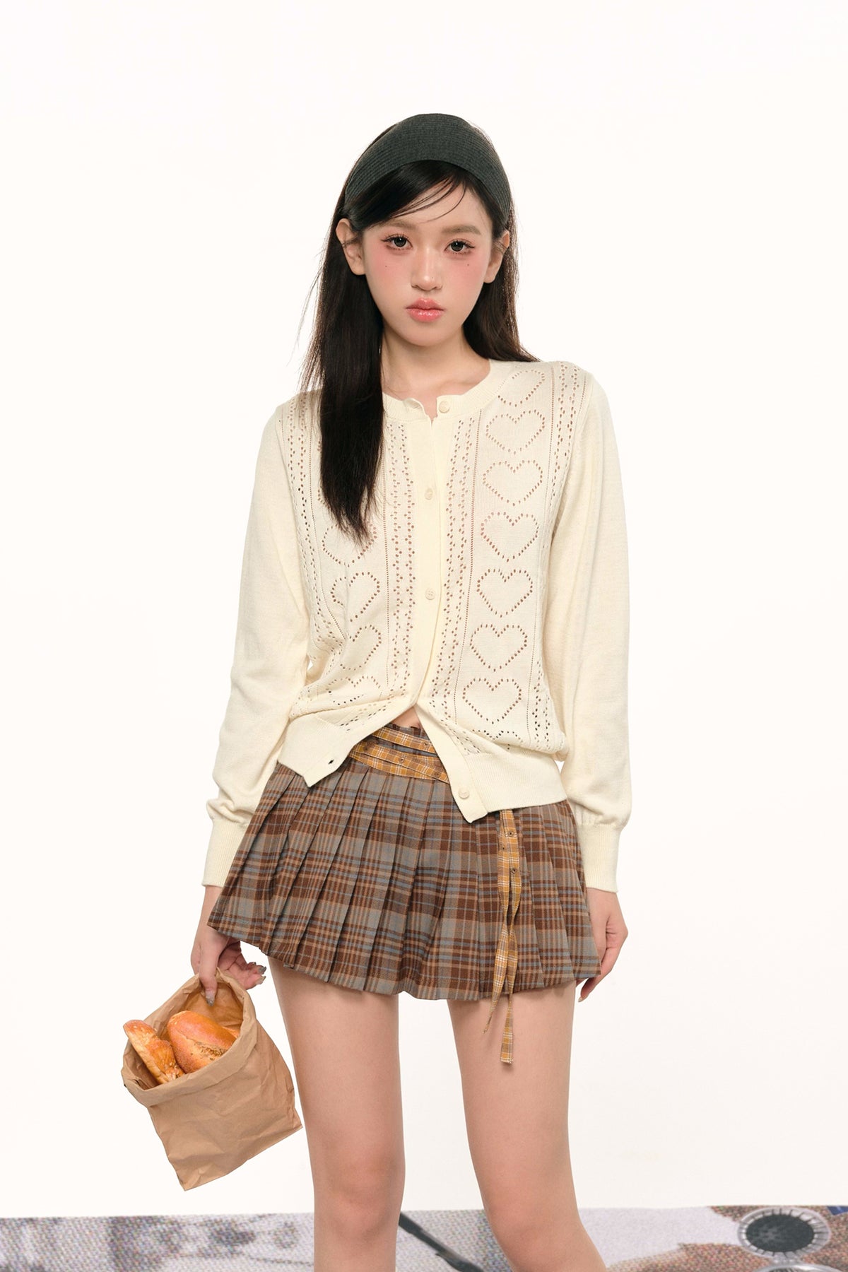 F1OS Cut-Out Heart Cardigan