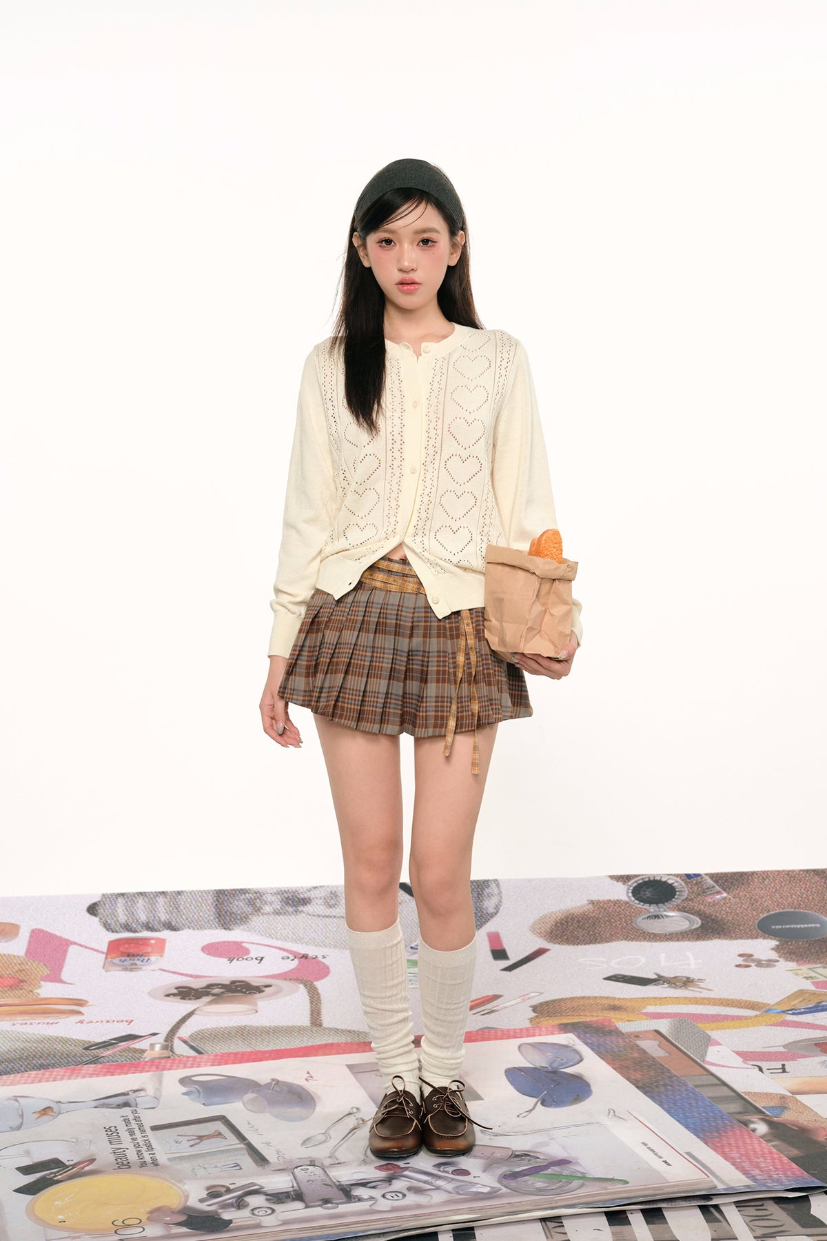 F1OS Cut-Out Heart Cardigan