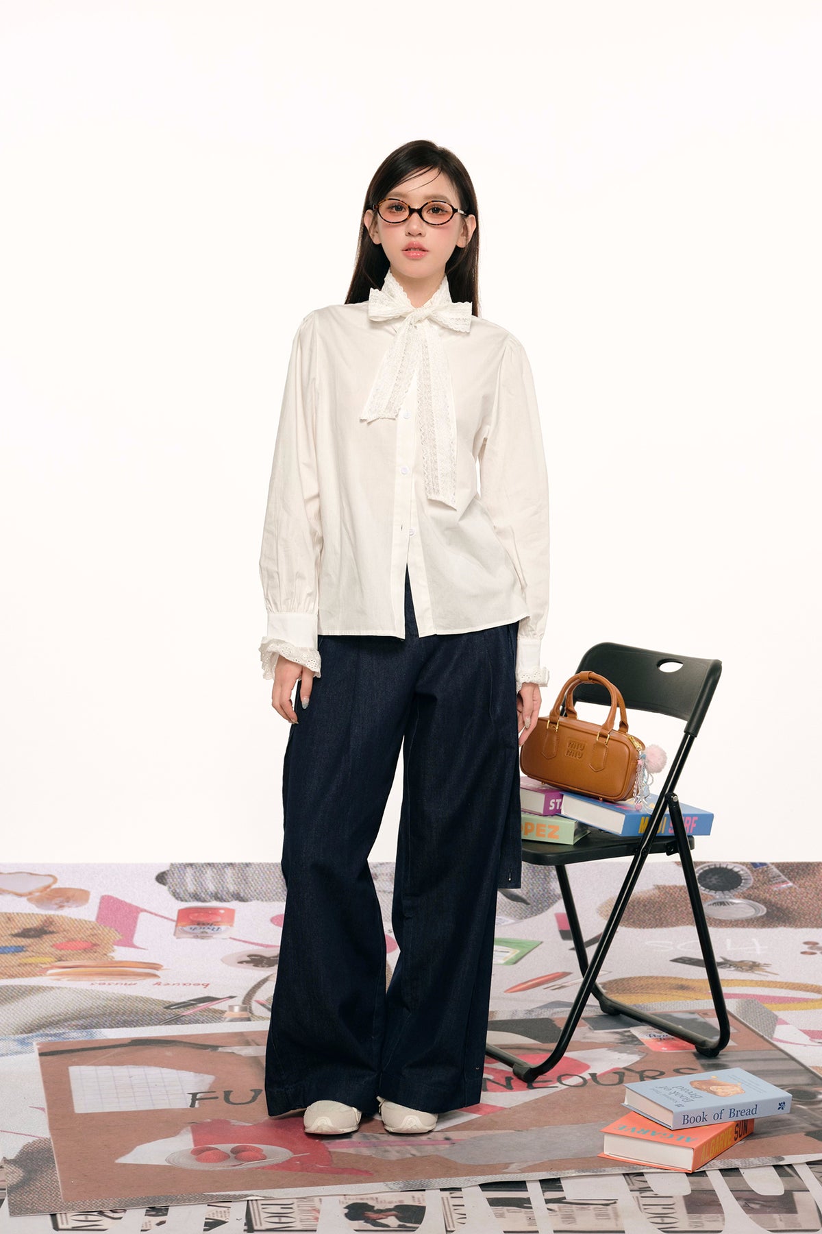 F1OS Bow-Tie Ribbon Collar Shirt