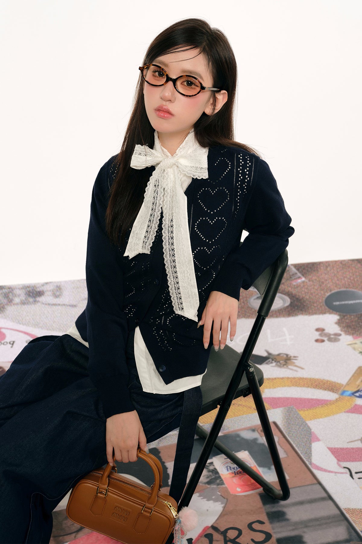 F1OS Cut-Out Heart Cardigan