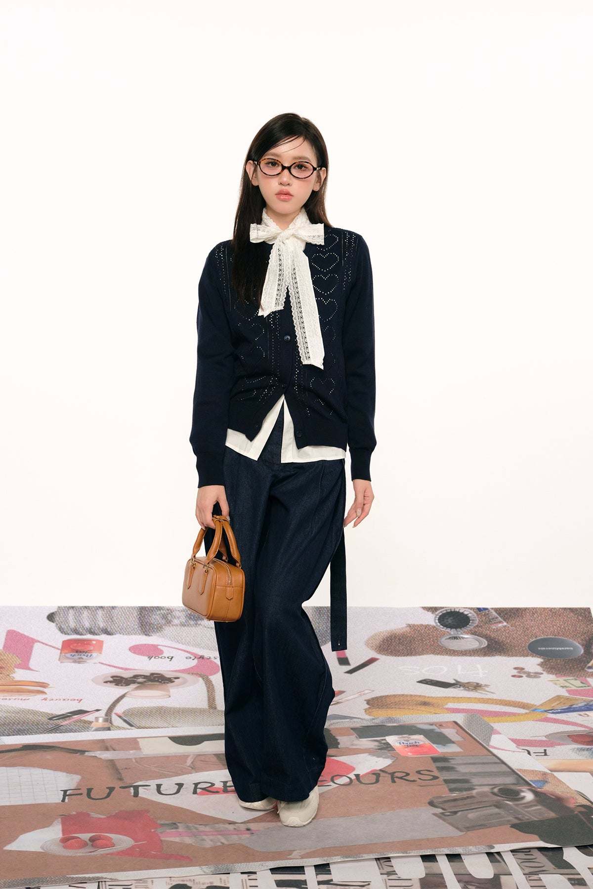 F1OS Cut-Out Heart Cardigan