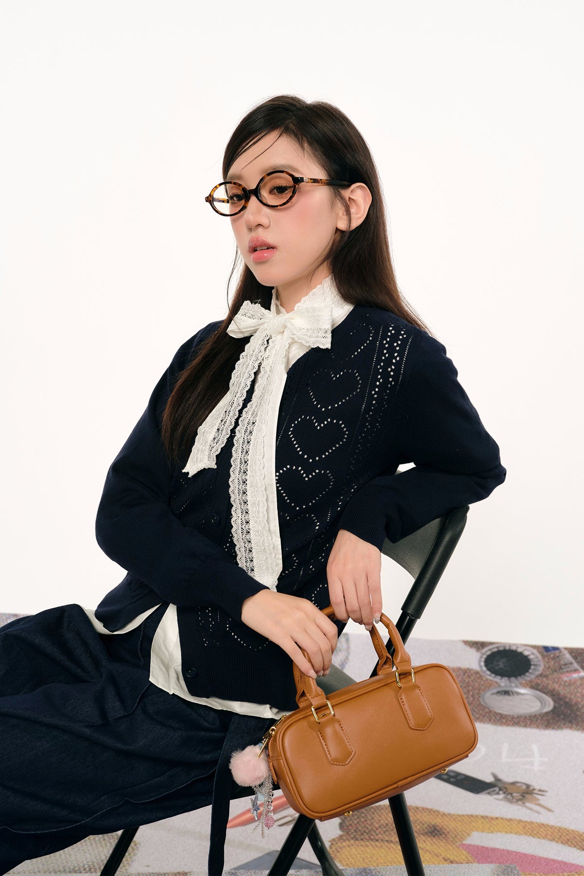 F1OS Cut-Out Heart Cardigan