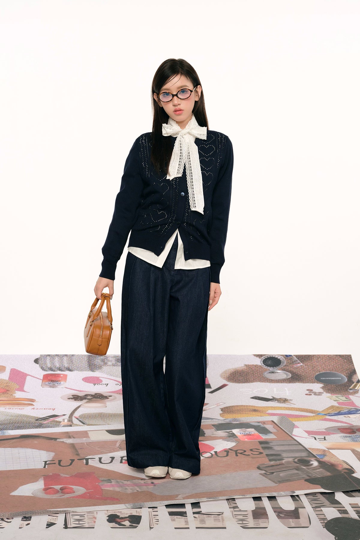 F1OS Cut-Out Heart Cardigan