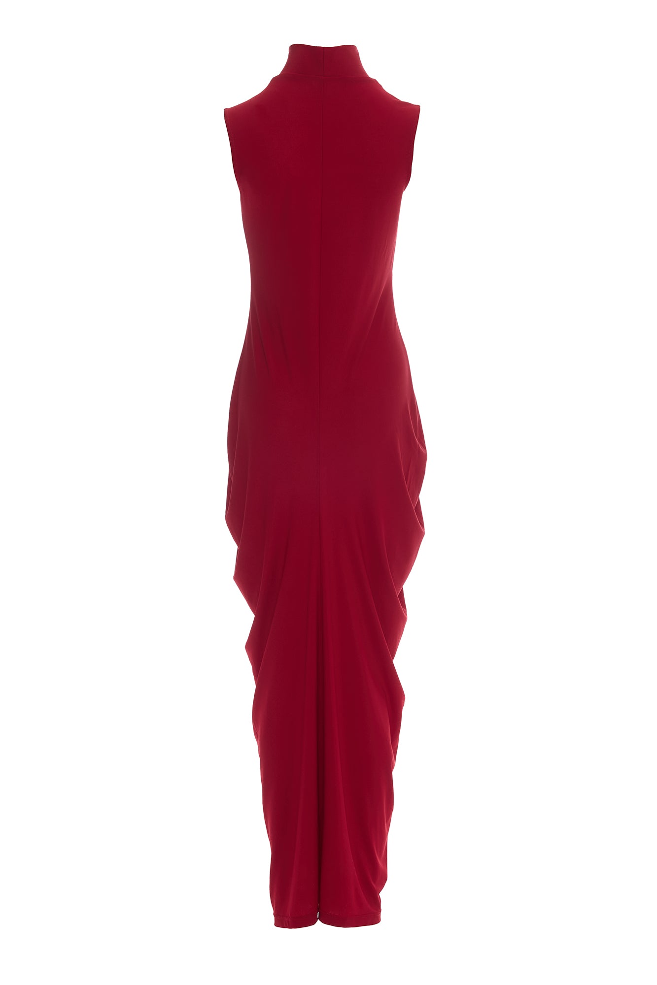 WUHEYIZUO Sleeveless Mock Neck Cocoon Maxi Dress