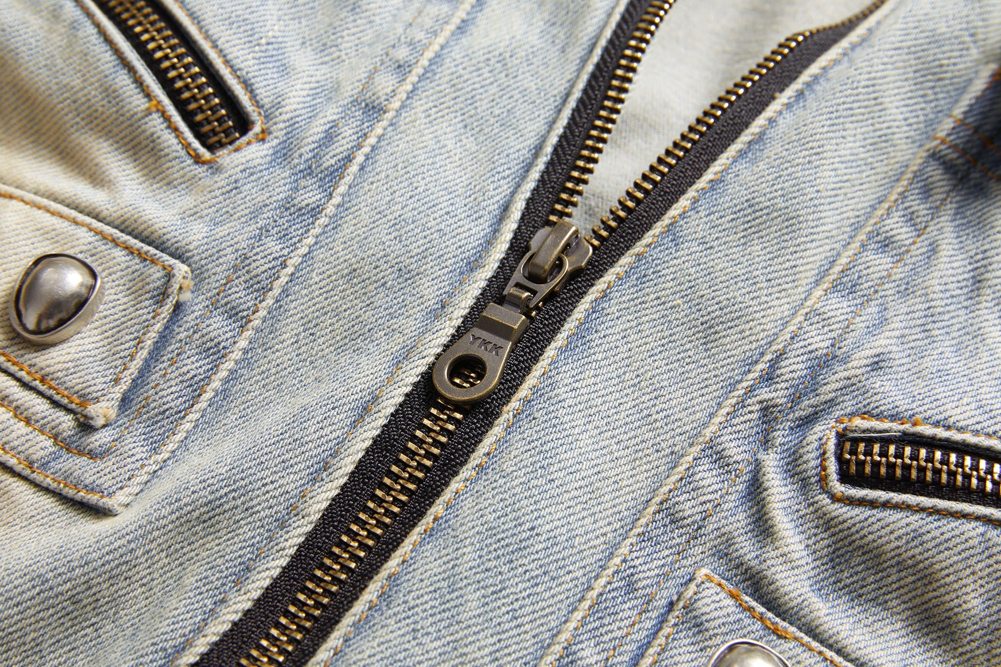 ERROR CODE ROBOT Distressed Washed Cropped Biker Denim Jacket