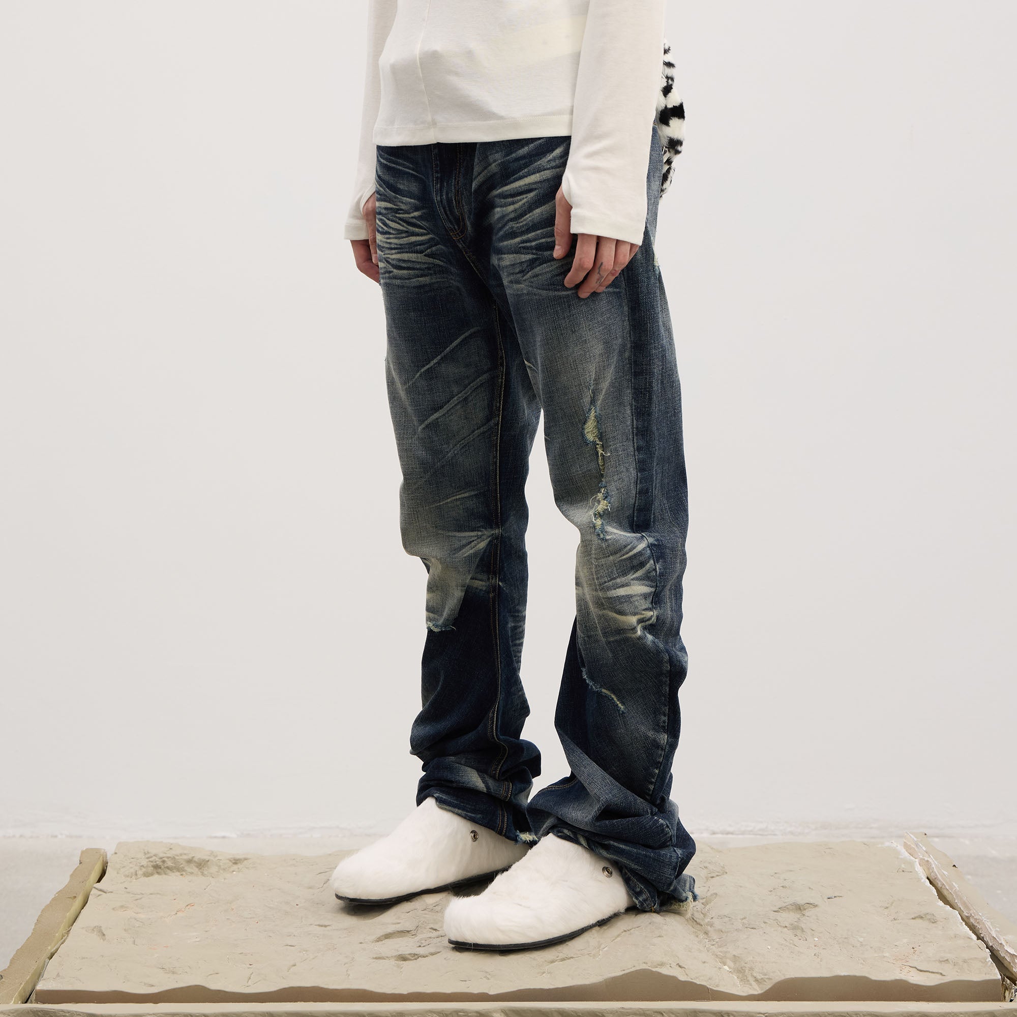 DND4DES Dirty Fit Whiskered Stack Jeans