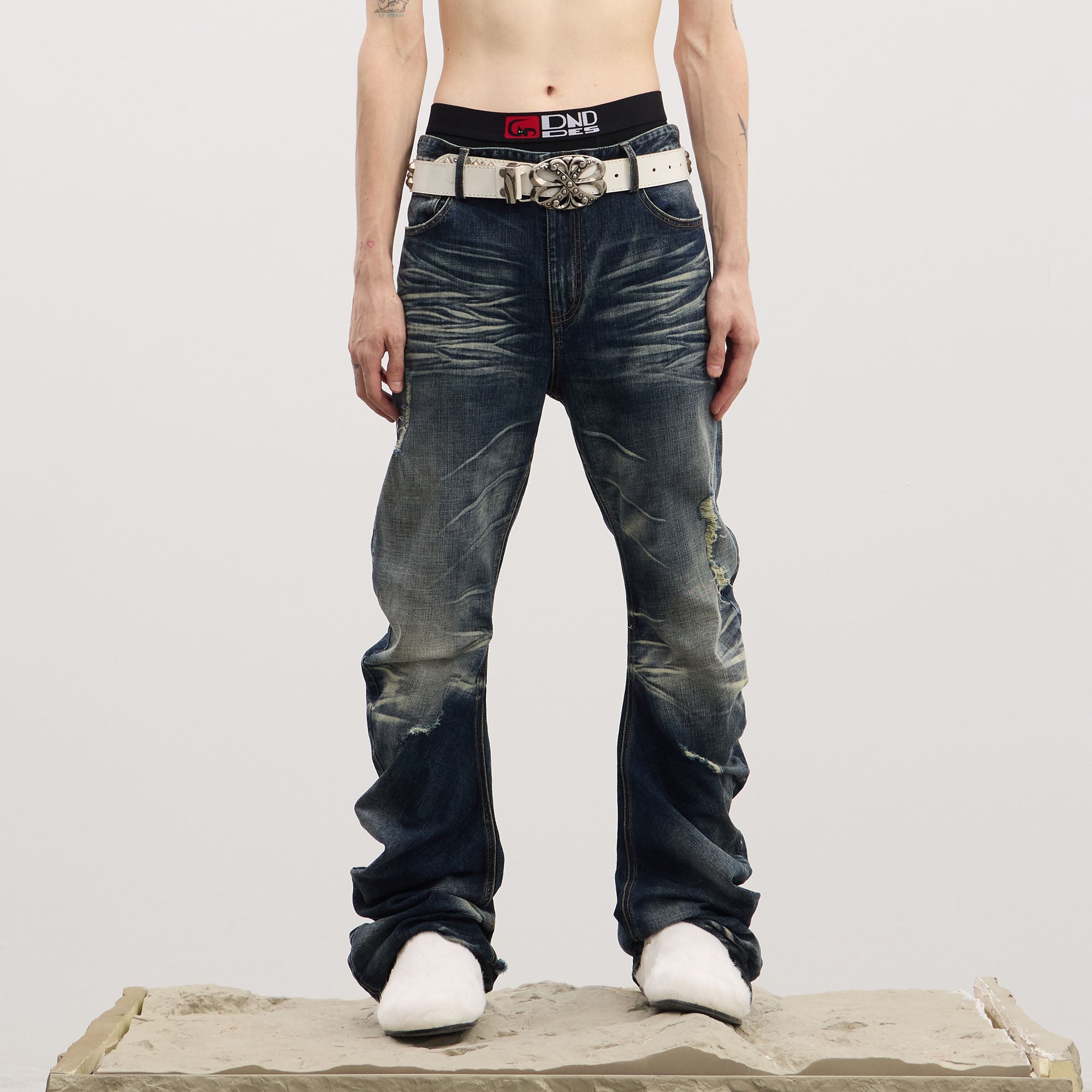 DND4DES Dirty Fit Whiskered Stack Jeans