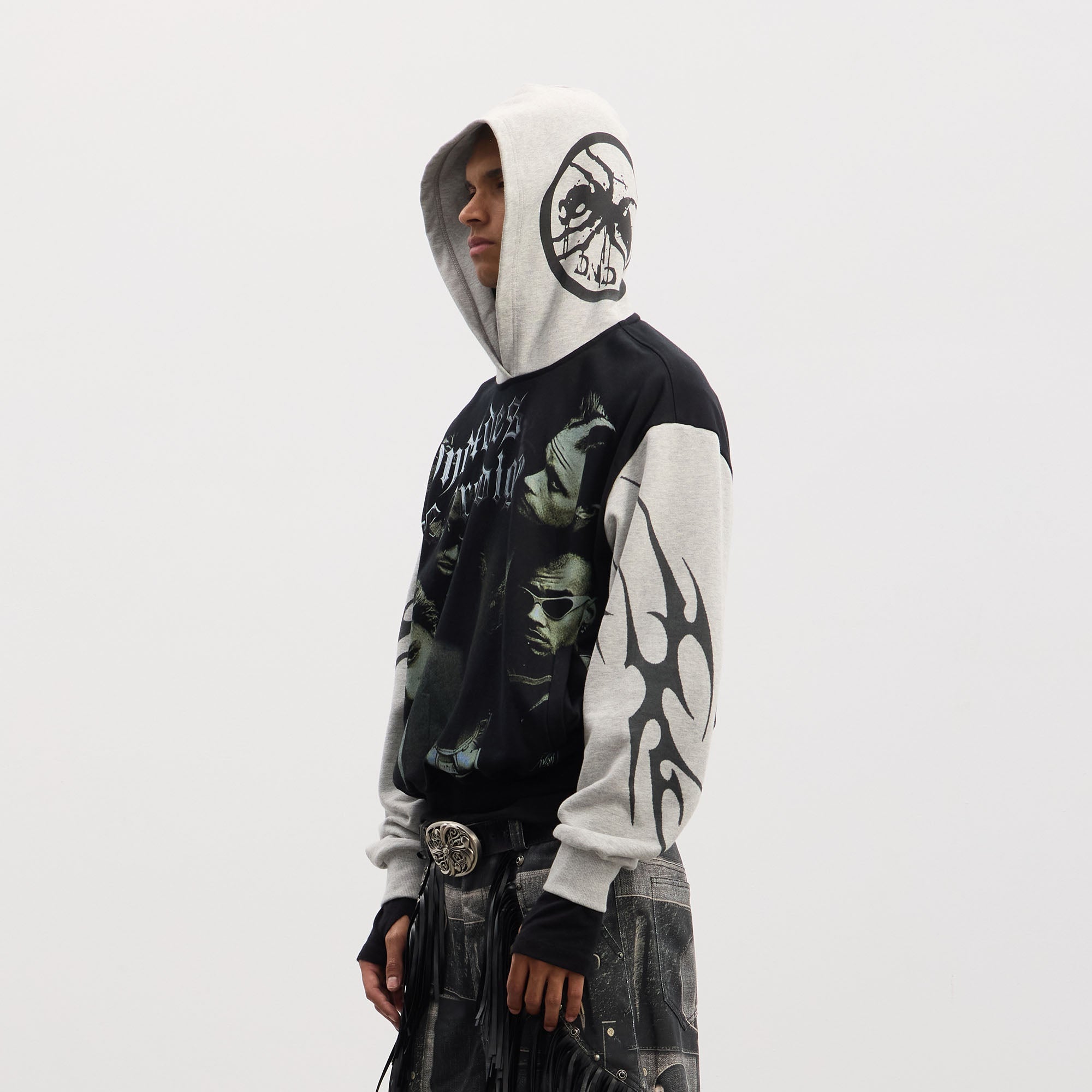 DND4DES Rockstar Full-Print Contrast Hoodie