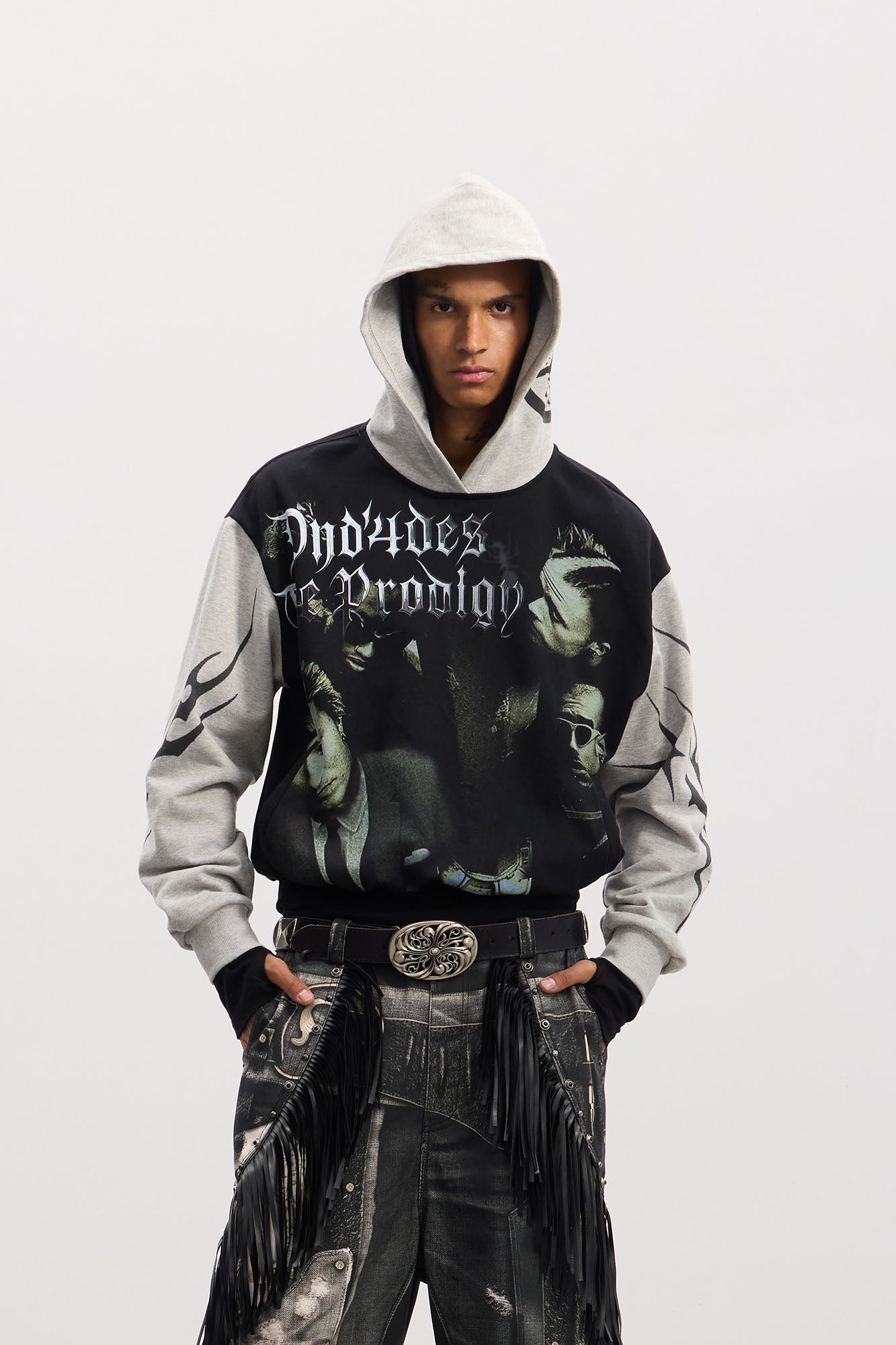 DND4DES Rockstar Full-Print Contrast Hoodie