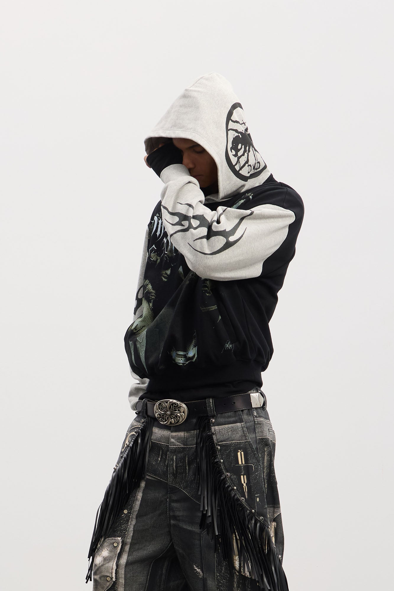 DND4DES Rockstar Full-Print Contrast Hoodie