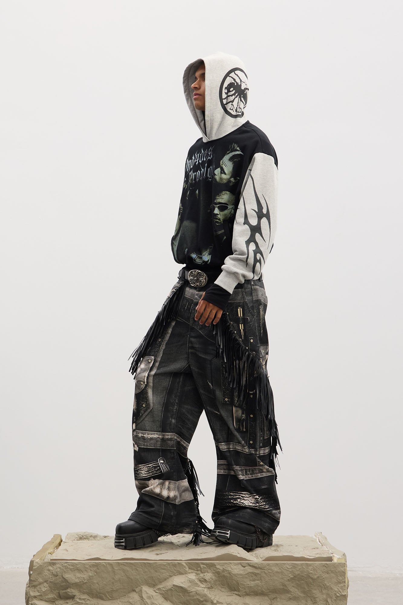 DND4DES Rockstar Full-Print Contrast Hoodie