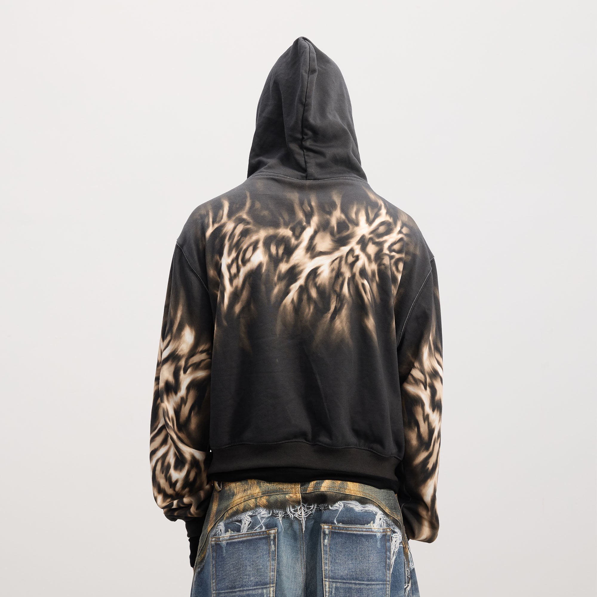 DND4DES Tiger Embroidered Zip-Up Hoodie