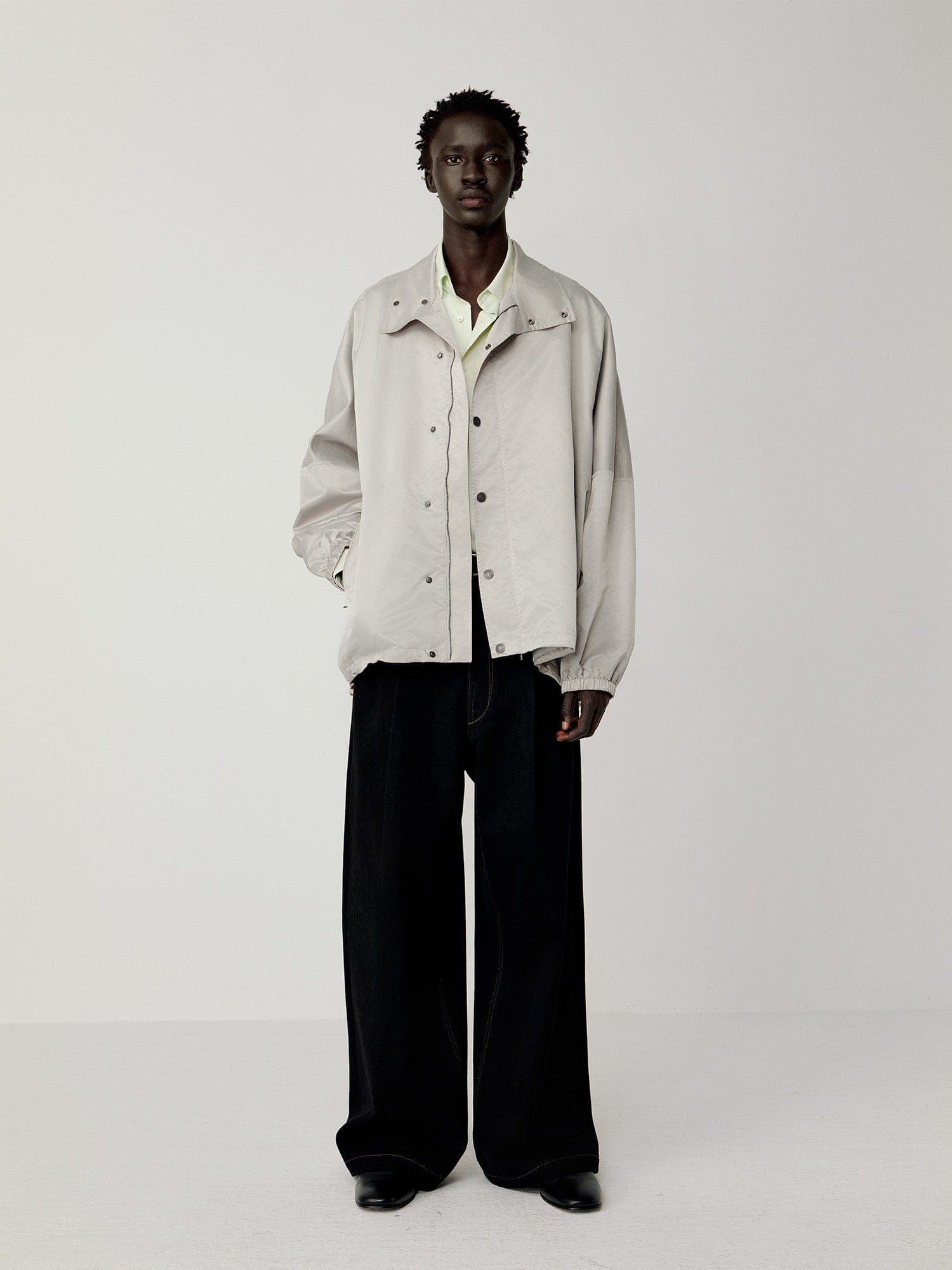 OPICLOTH Satin Batwing Drawstring Oversized Jacket, premium urban and streetwear designers apparel on PROJECTISR.com, OPICLOTH