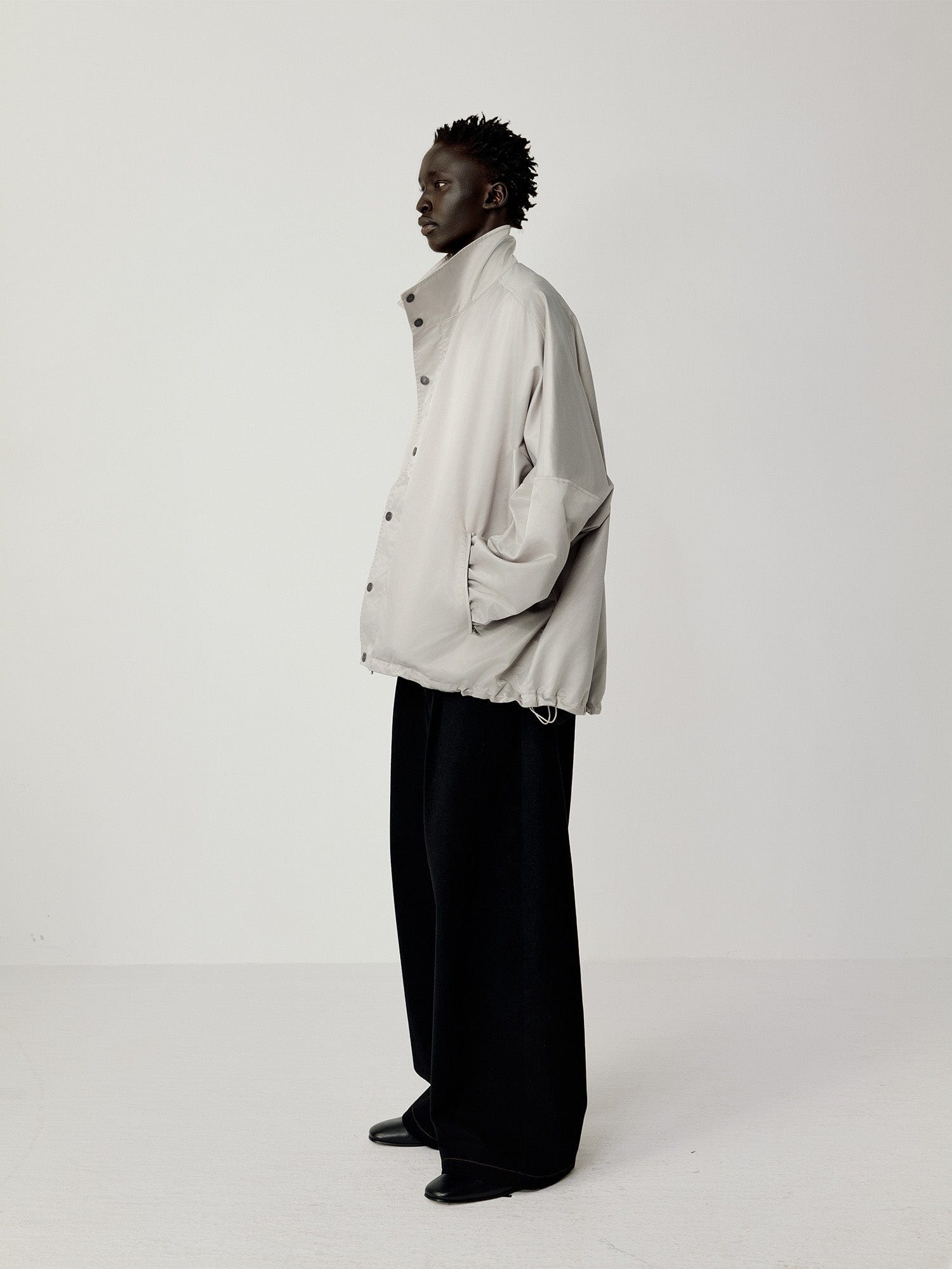 OPICLOTH Satin Batwing Drawstring Oversized Jacket, premium urban and streetwear designers apparel on PROJECTISR.com, OPICLOTH