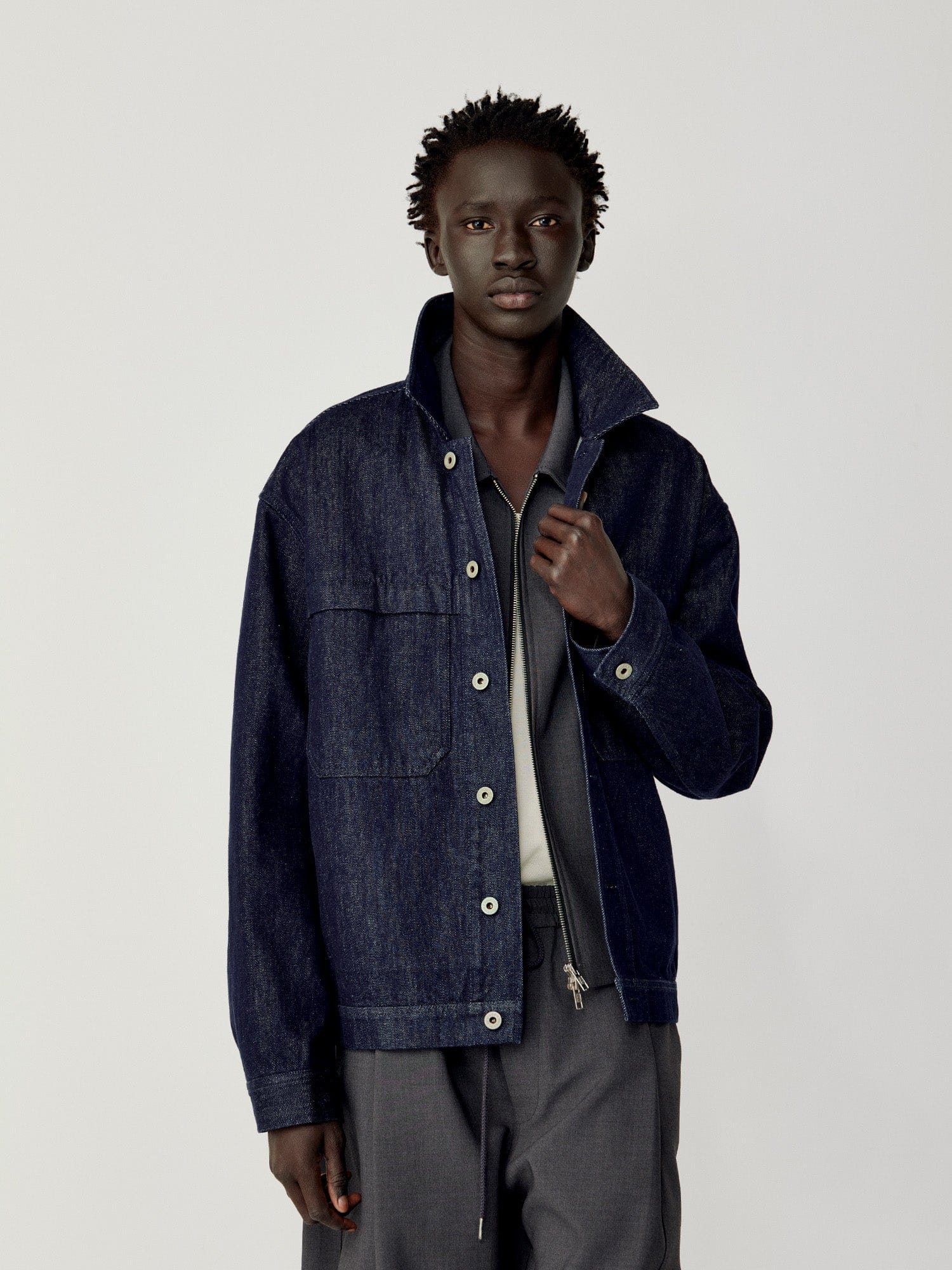 OPICLOTH Retro Dual-Pocket Denim Jacket, premium urban and streetwear designers apparel on PROJECTISR.com, OPICLOTH
