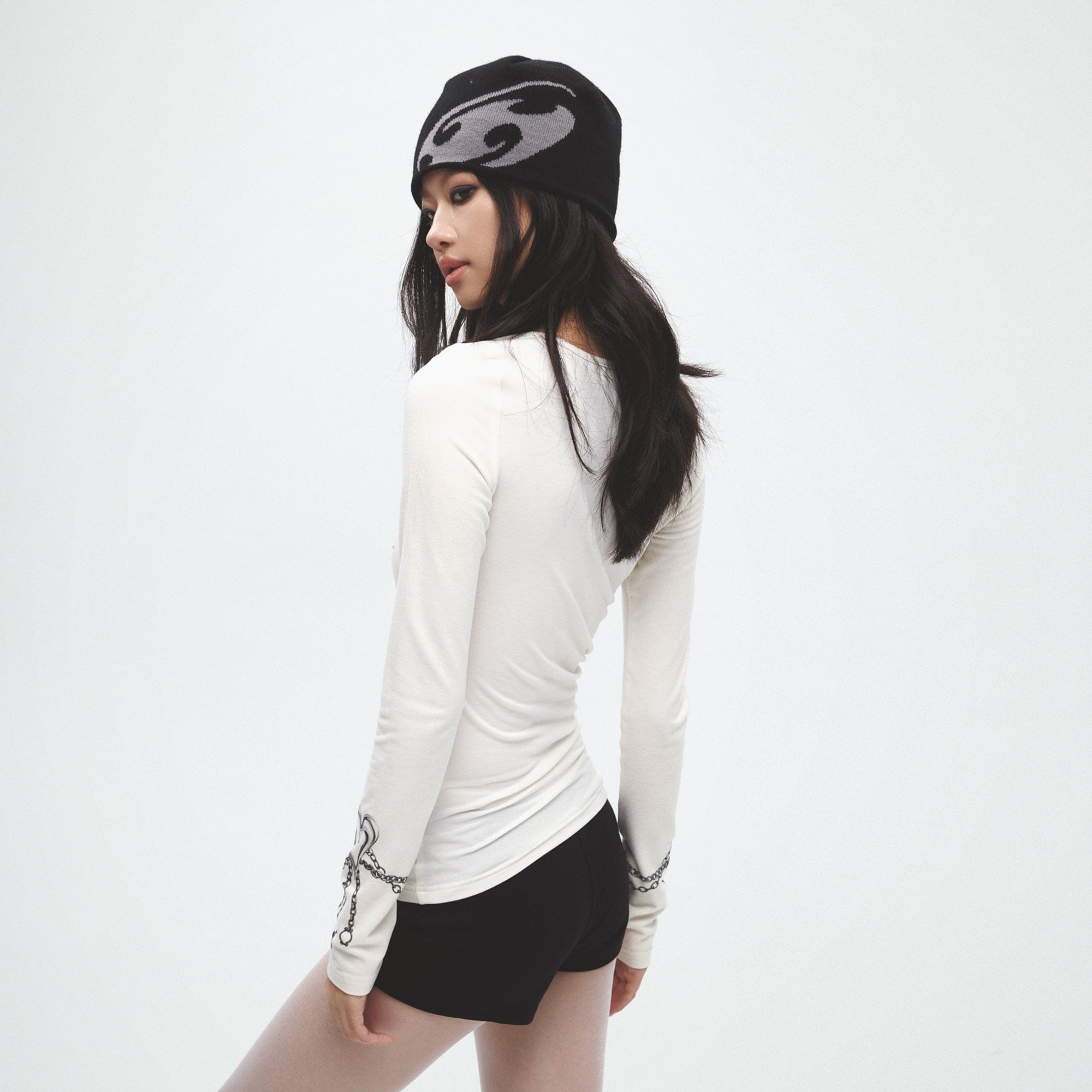 FAYCHUI Sketching Wool-Blend Long Sleeve Tee