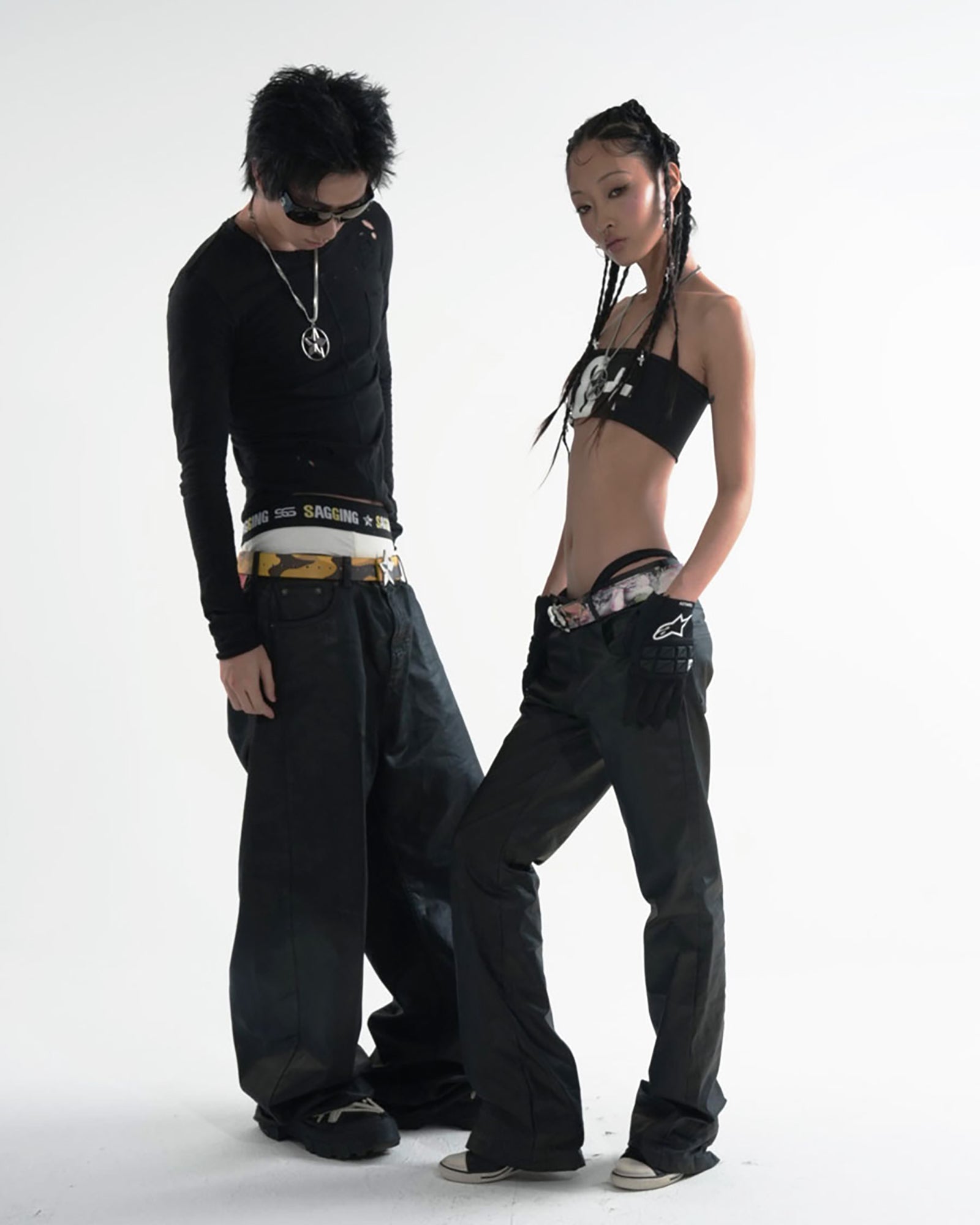 SCHWARZGOLD Star Buckle Camo Leather Belt