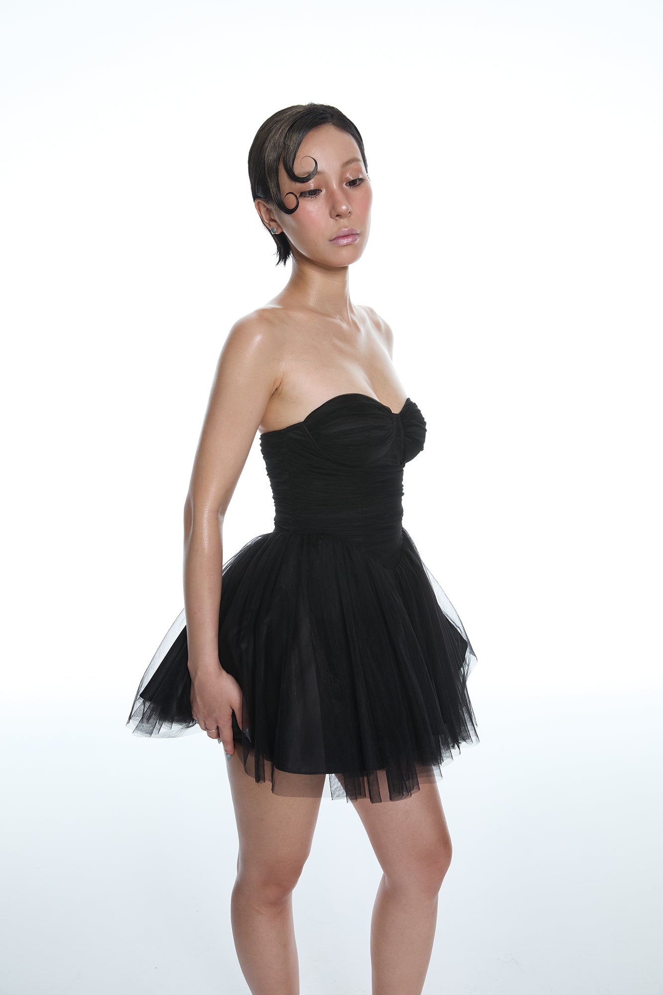 MILLIONLOTUS Sweetheart Corset Tulle Mini Dress