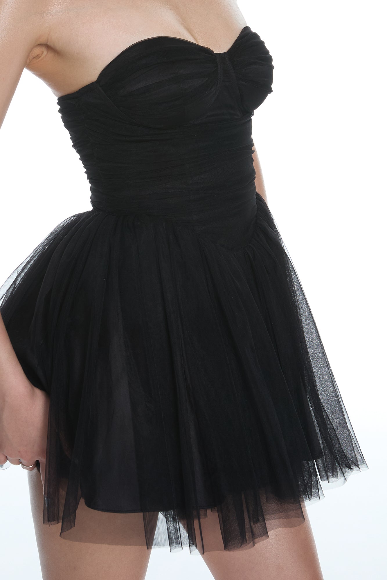 MILLIONLOTUS Sweetheart Corset Tulle Mini Dress