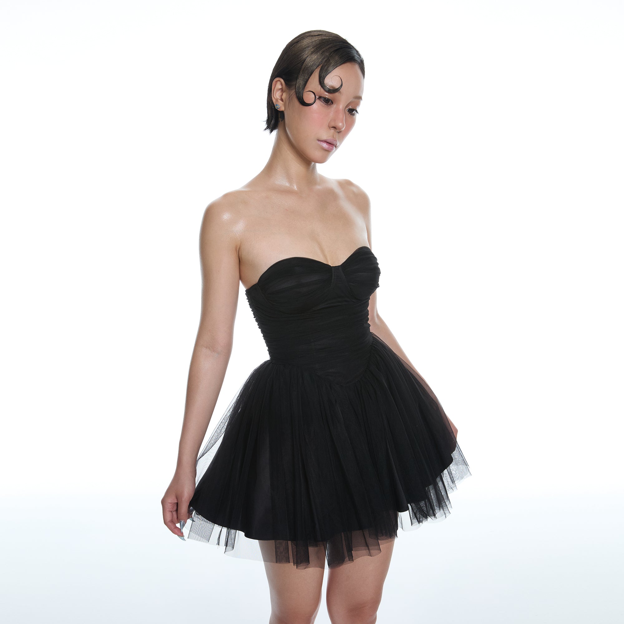 MILLIONLOTUS Sweetheart Corset Tulle Mini Dress