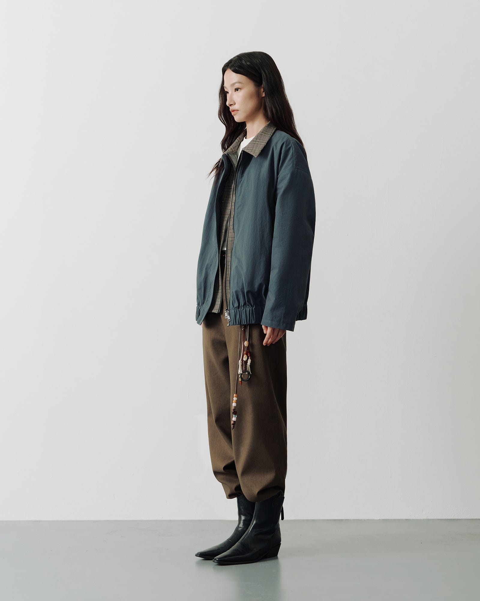 SAME FLOW Retro Reversible Plaid Layered Jacket