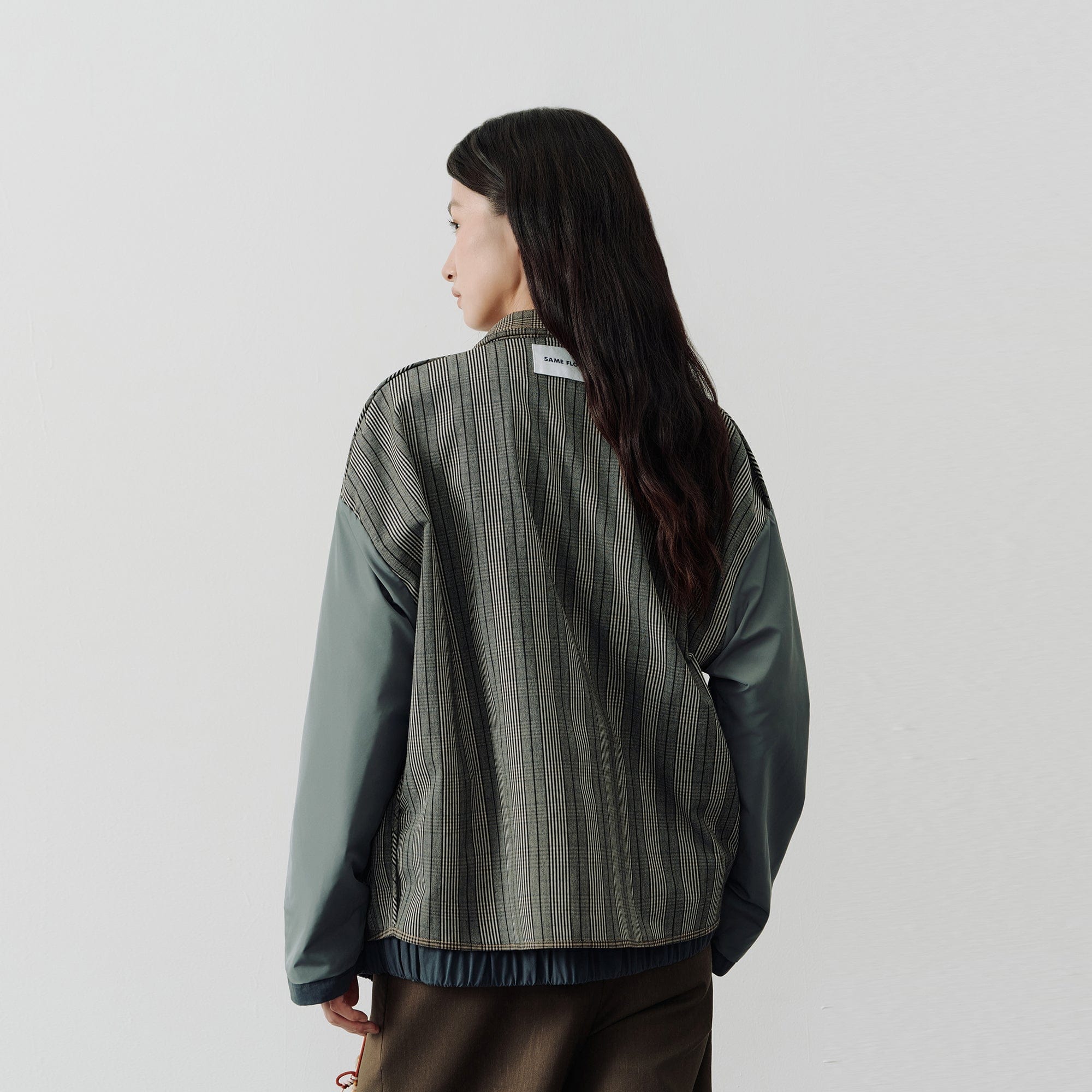 SAME FLOW Retro Reversible Plaid Layered Jacket