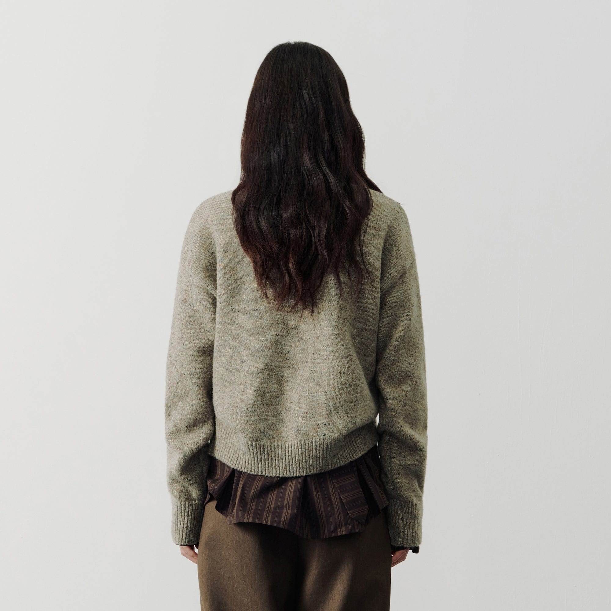 SAME FLOW Asymmetrical Button Wool-Blend Cardigan