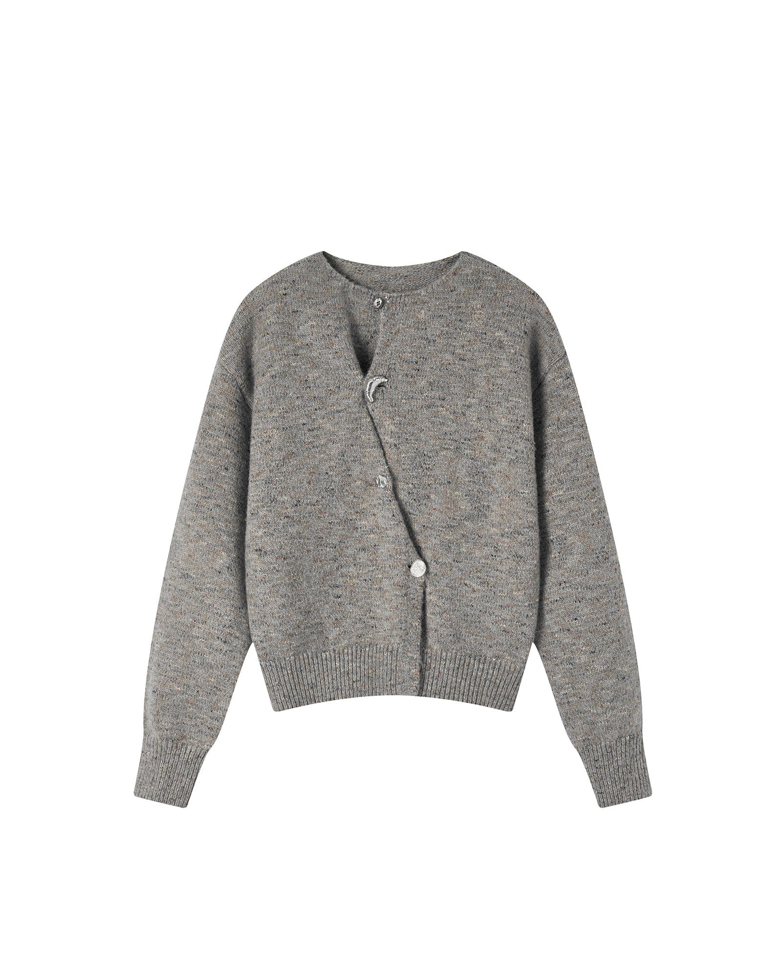 SAME FLOW Asymmetrical Button Wool-Blend Cardigan