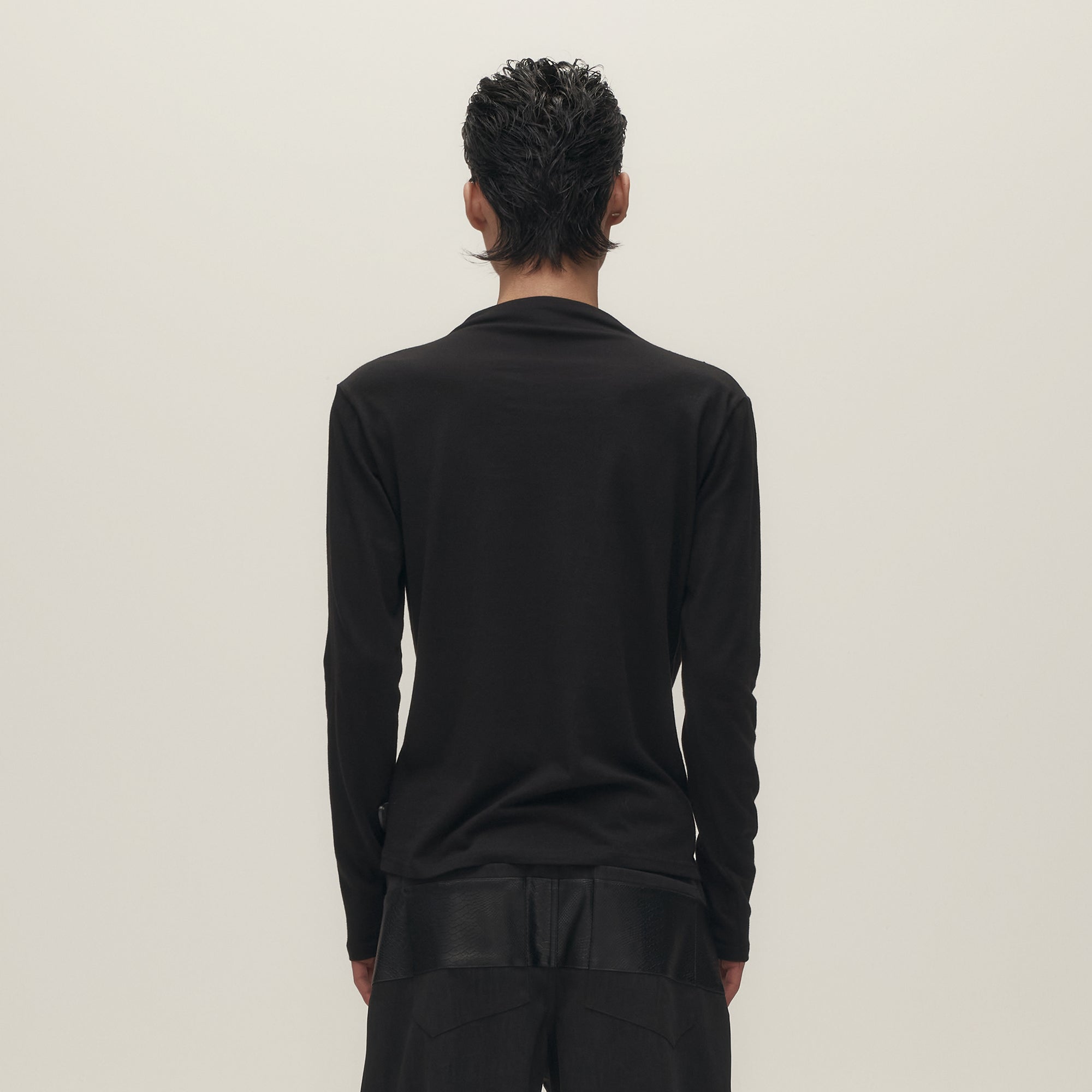 SAVAGEGROWTHWORLD Asymmetrical Drape Long-Sleeve Tee