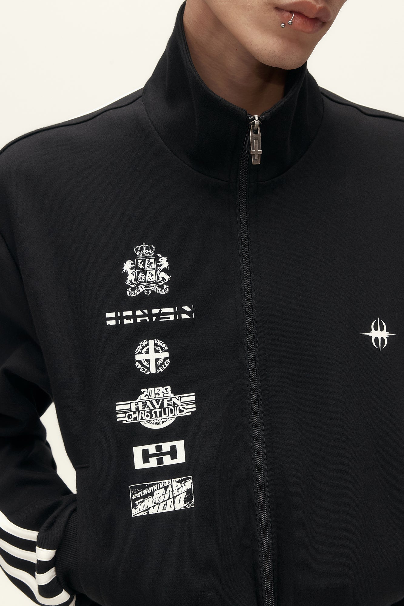 SAVAGEGROWTHWORLD Side Striped Graphic Track Jacket, premium urban and streetwear designers apparel on PROJECTISR.com, SAVAGEGROWTHWORLD