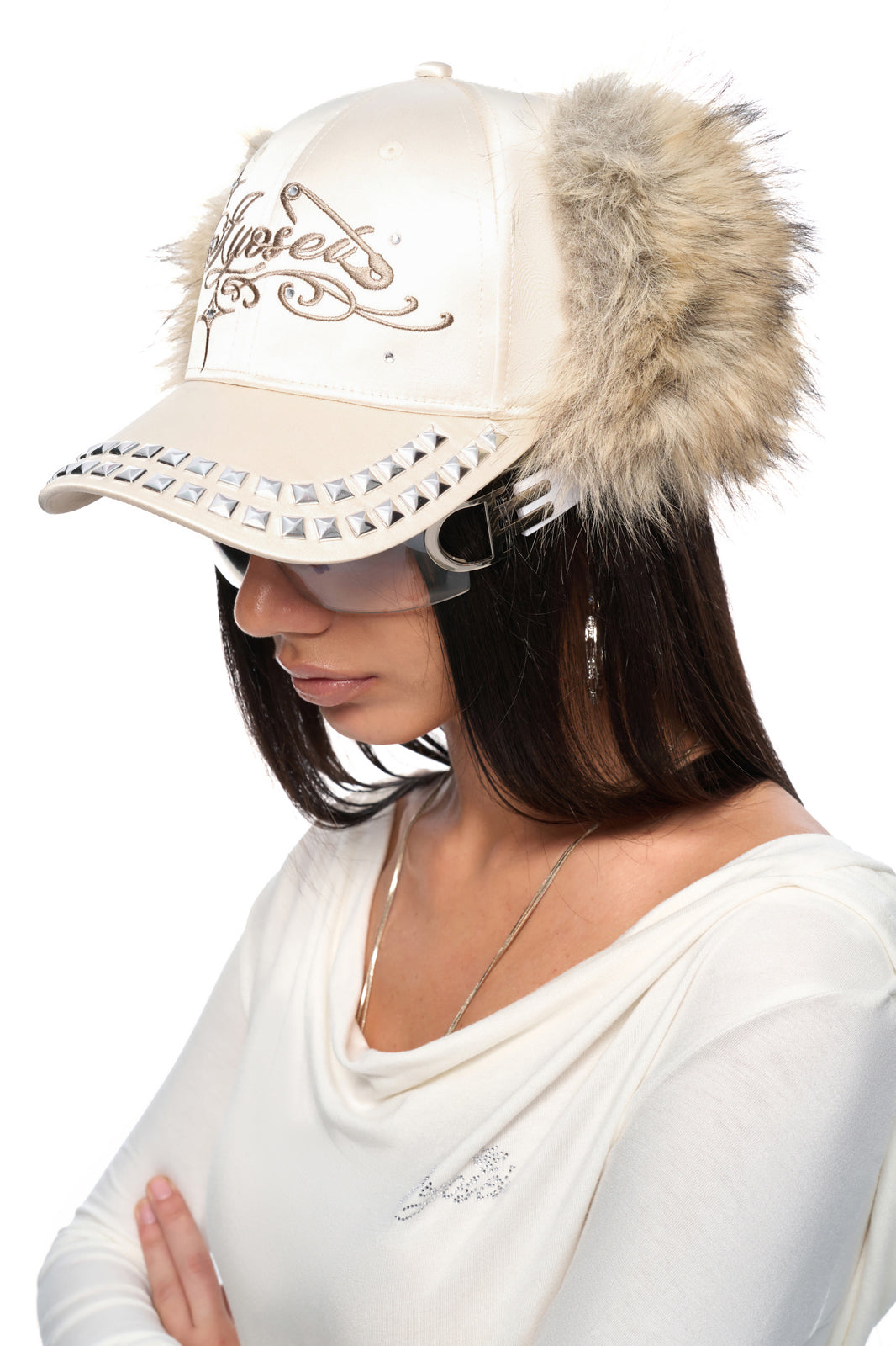 JYOSEI Script Logo Ear-Flap Baseball Cap
