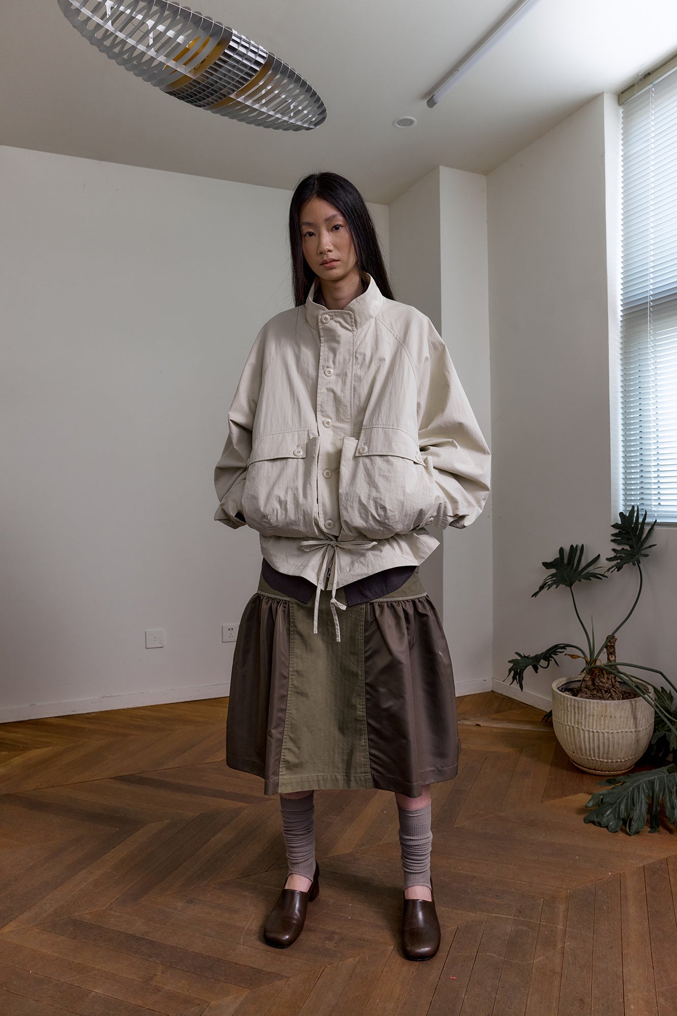 NEVERSEEZ Storm-Flap Drawstring Utility Jacket