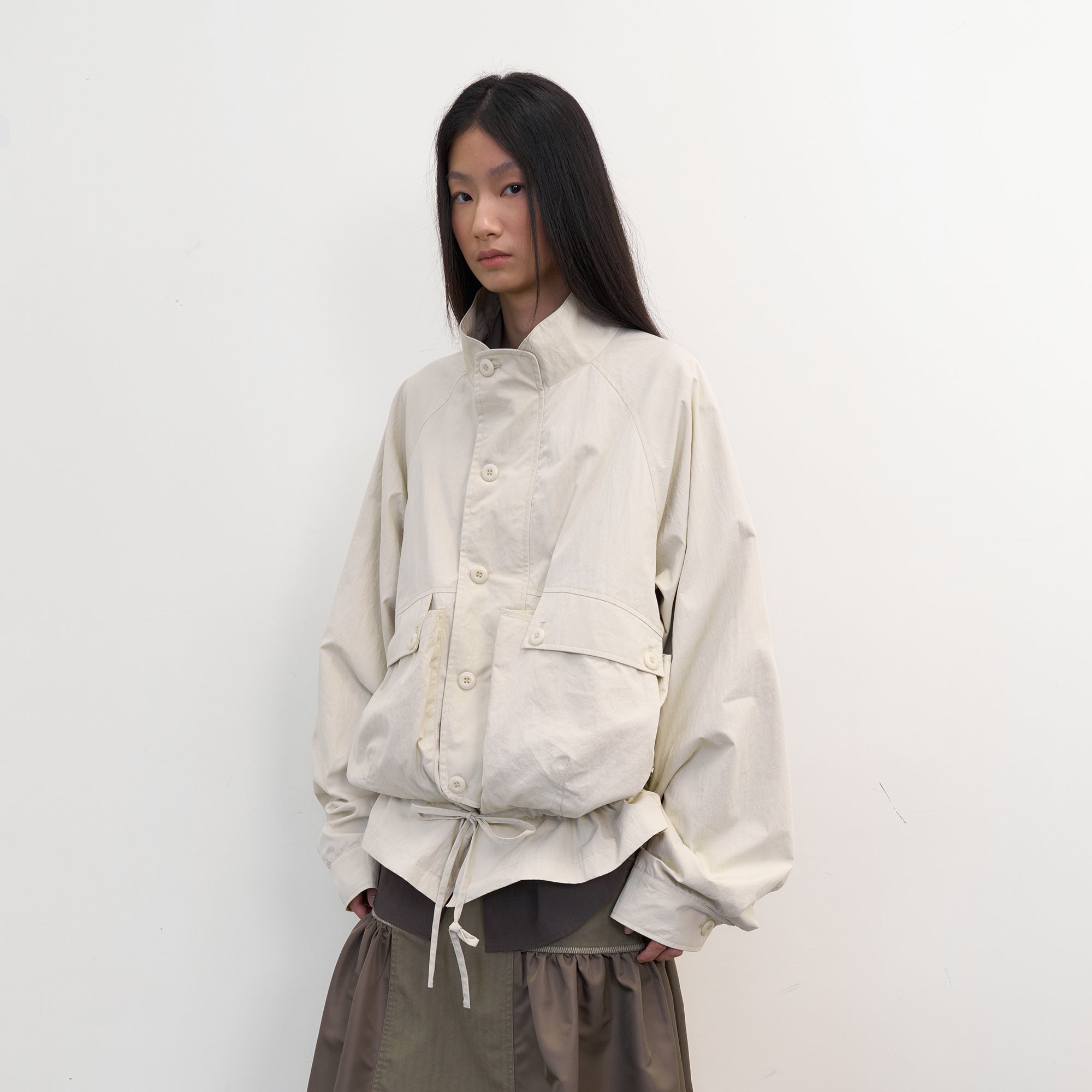 NEVERSEEZ Storm-Flap Drawstring Utility Jacket