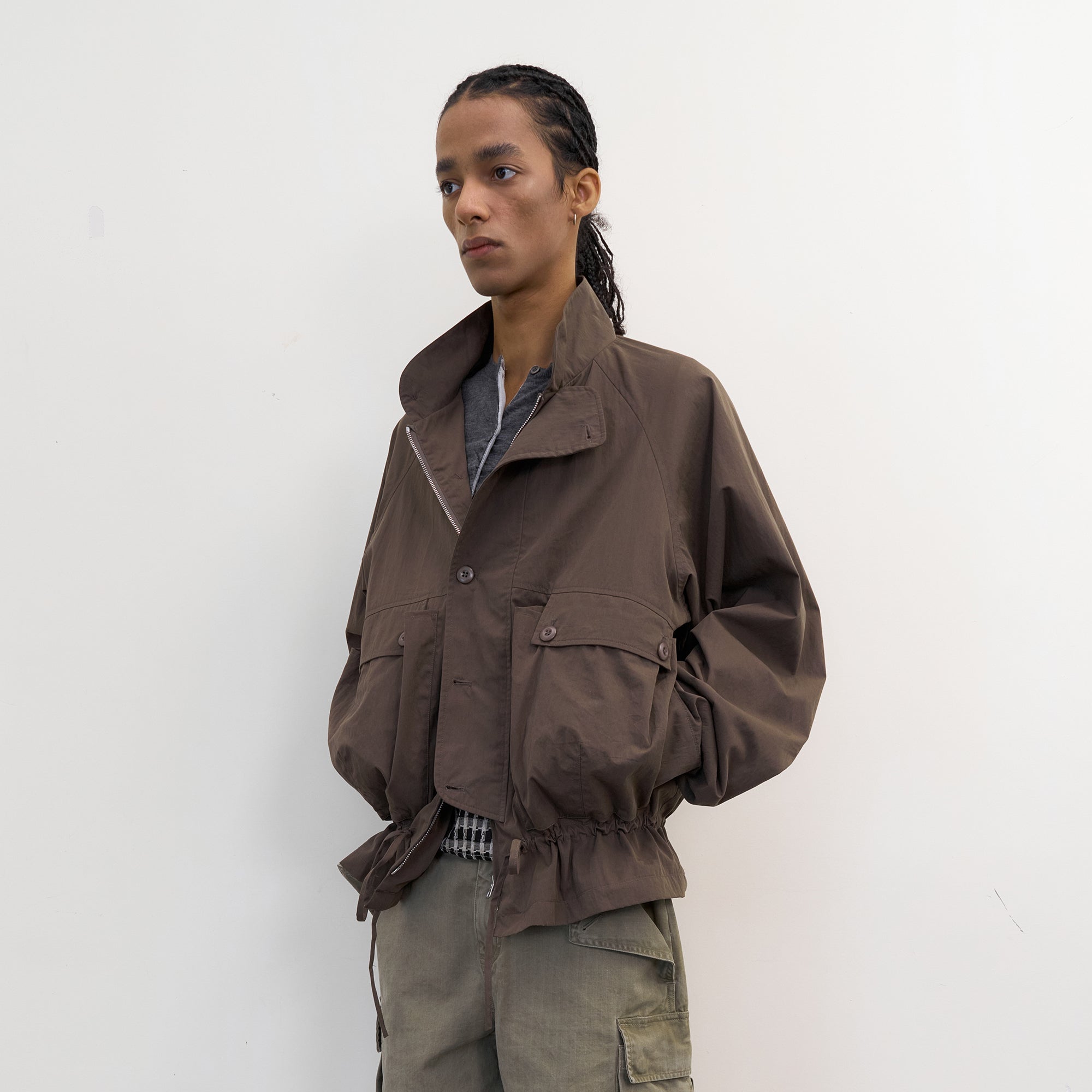 NEVERSEEZ Storm-Flap Drawstring Utility Jacket