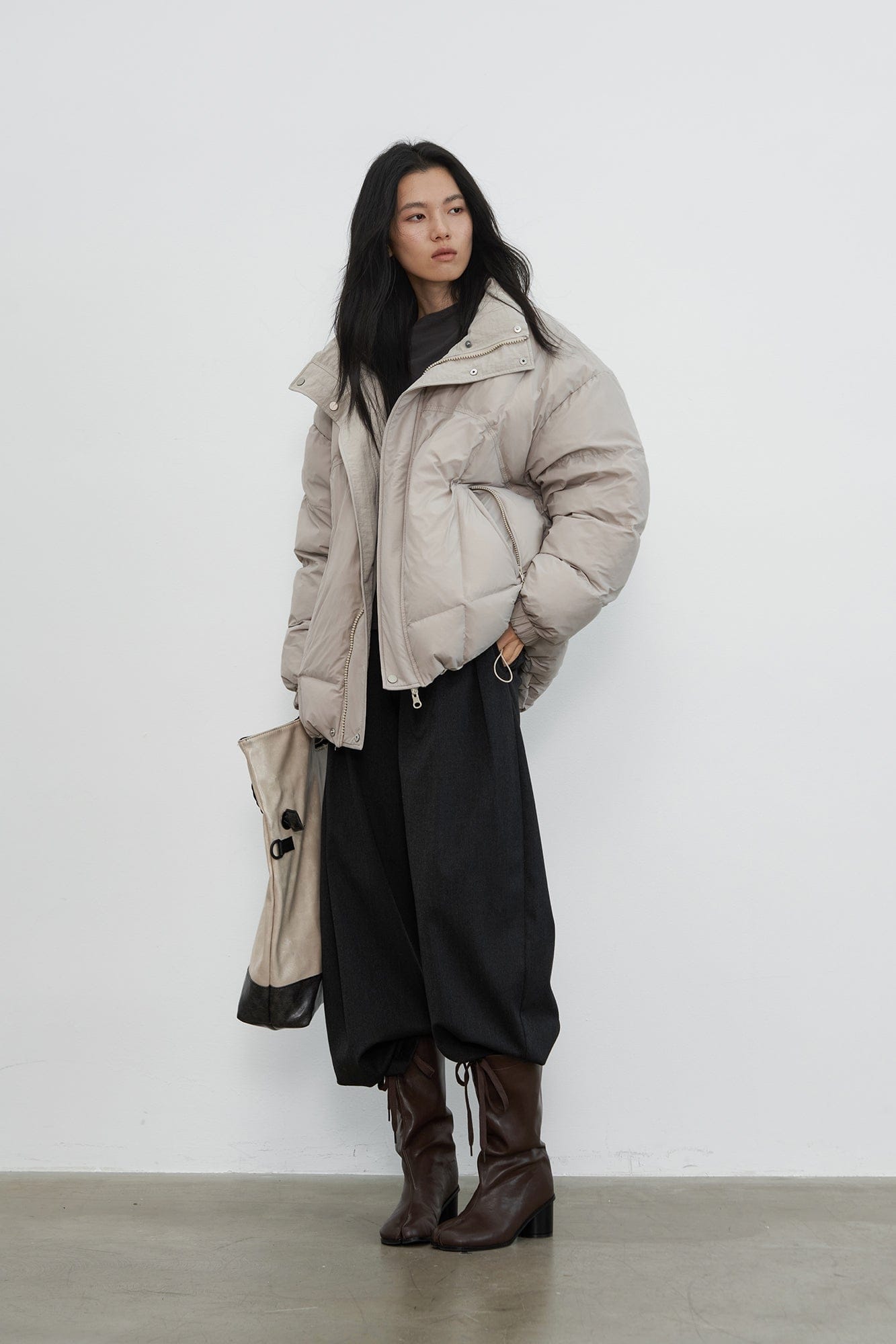 SAME FLOW Reversible Cropped Down Jacket