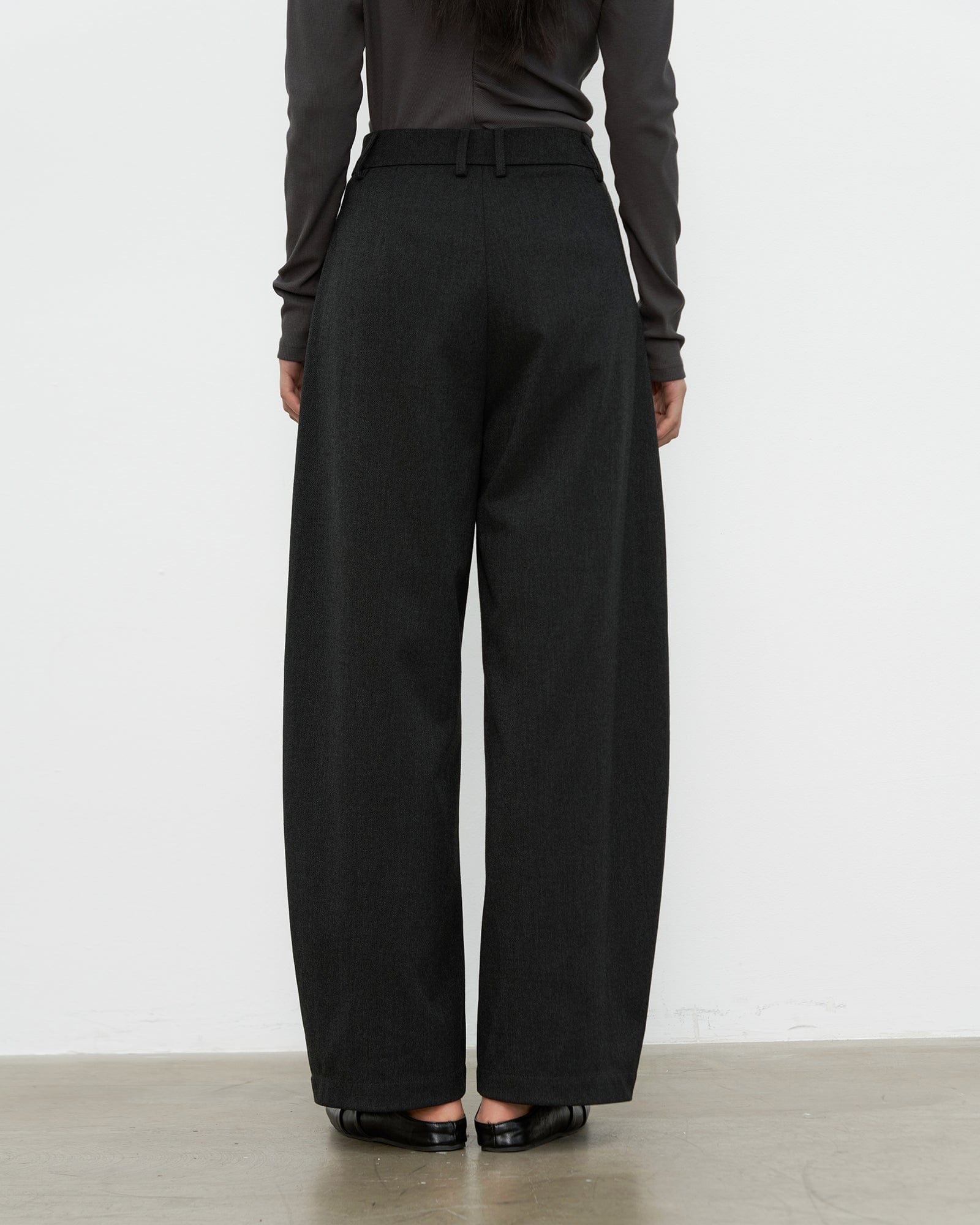 SAME FLOW Retro Wool-Blend Pleated Wide-Leg Trousers