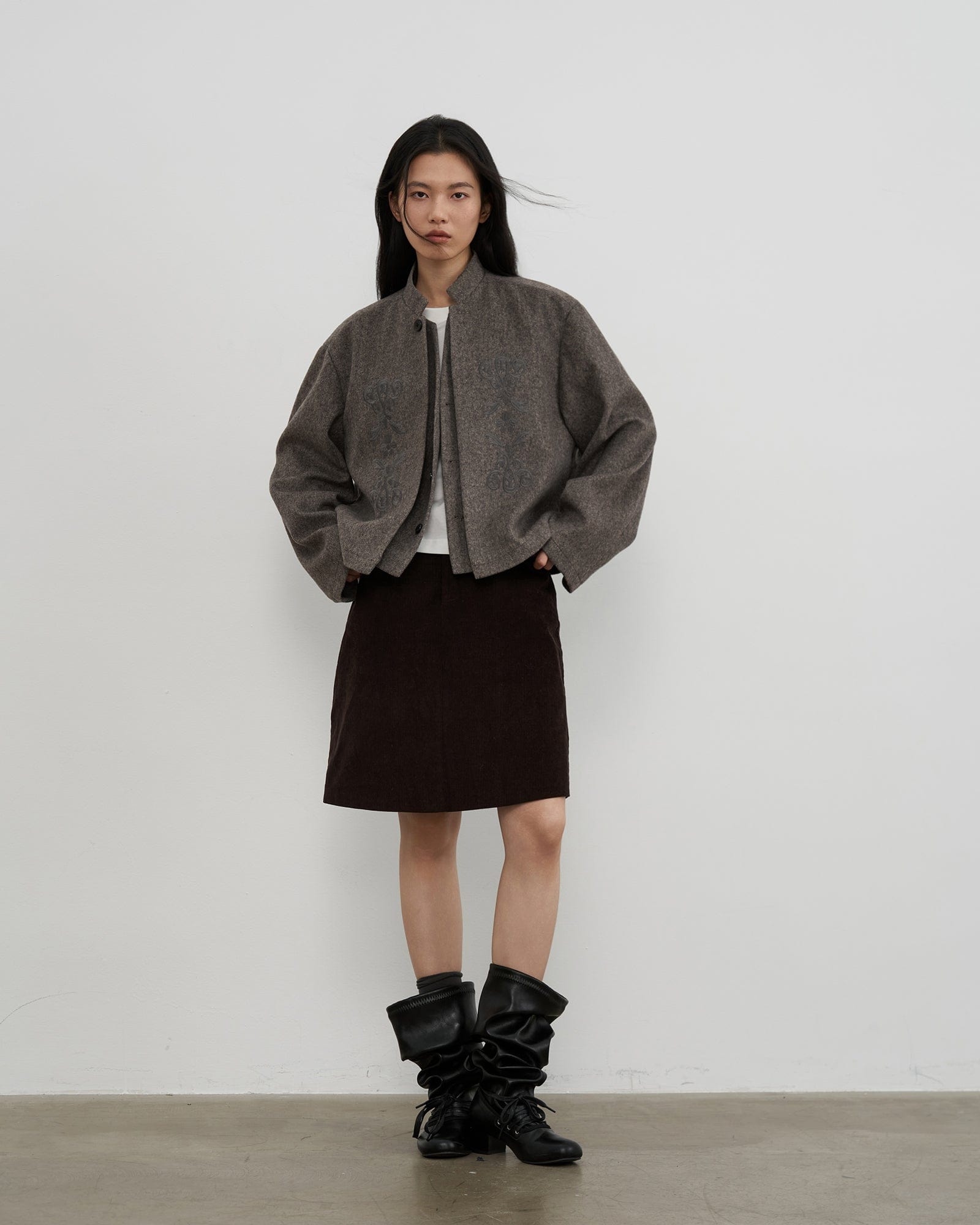 SAME FLOW Retro Woolen Layered Jacket