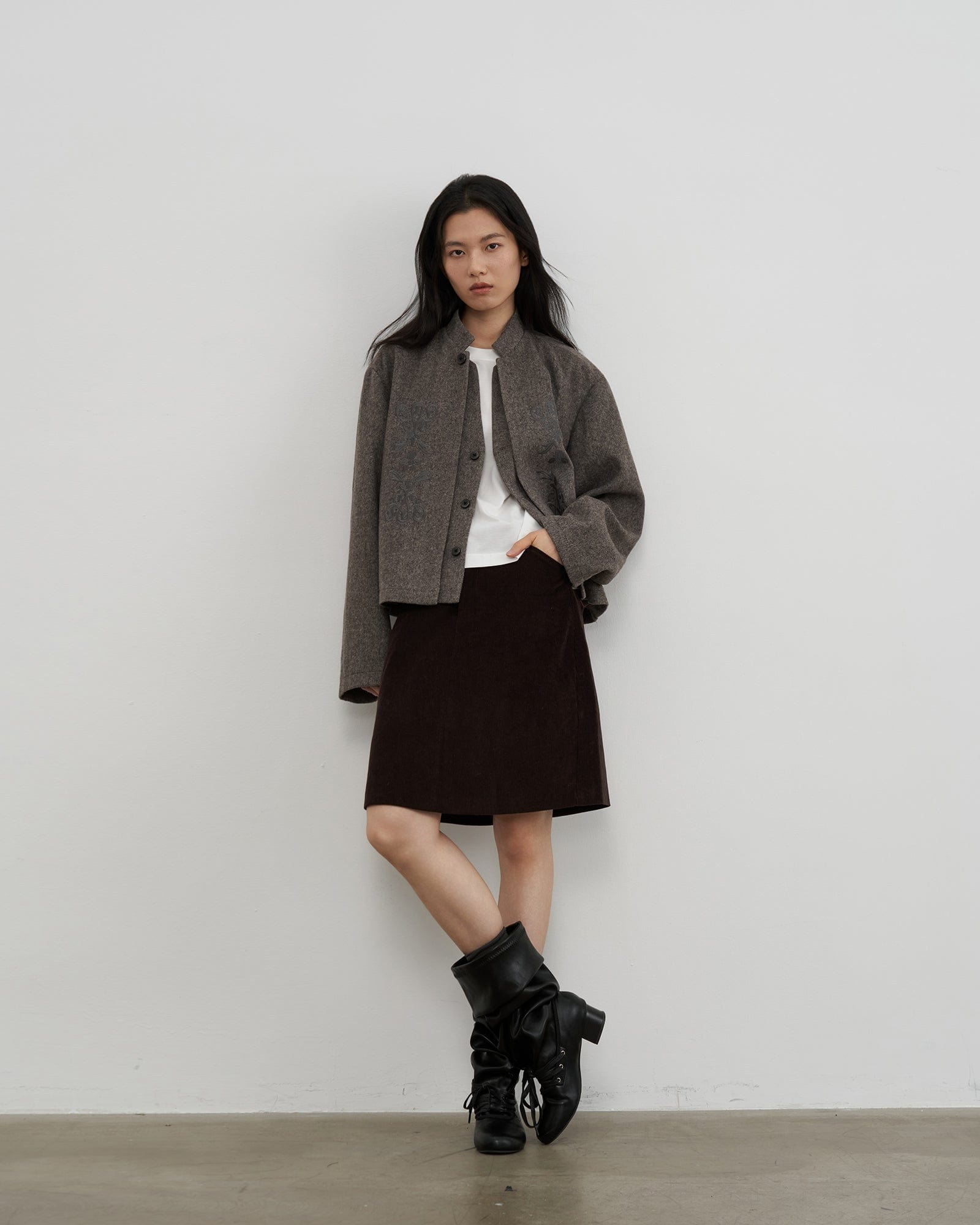 SAME FLOW Retro Woolen Layered Jacket