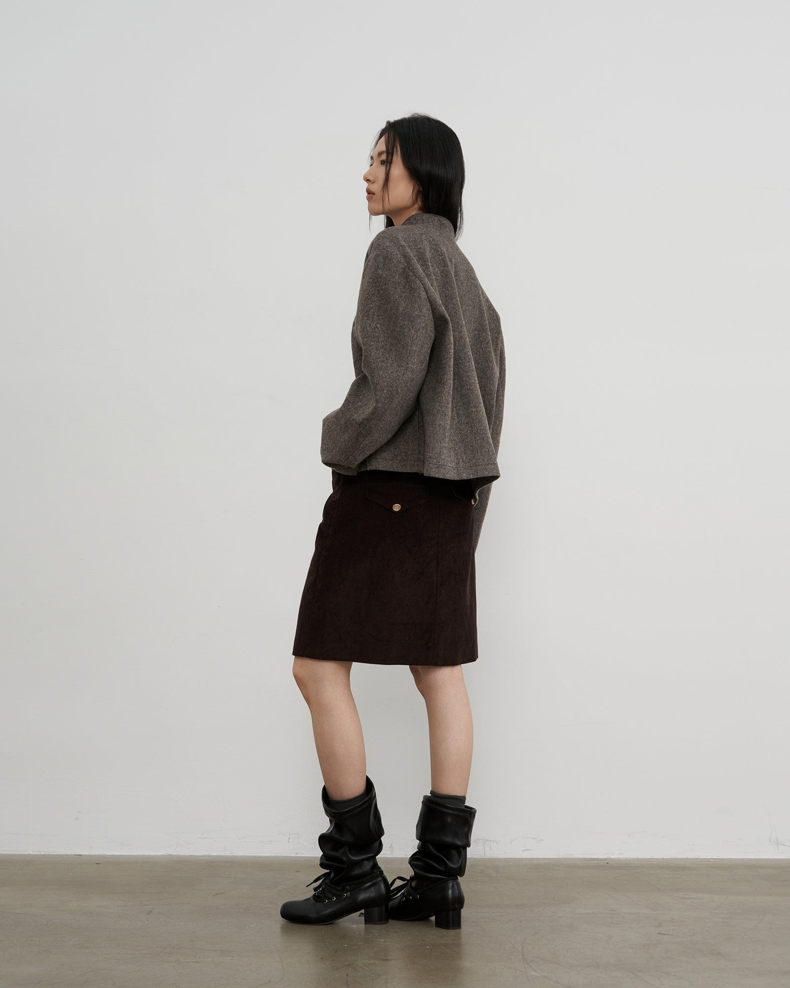 SAME FLOW Retro Woolen Layered Jacket